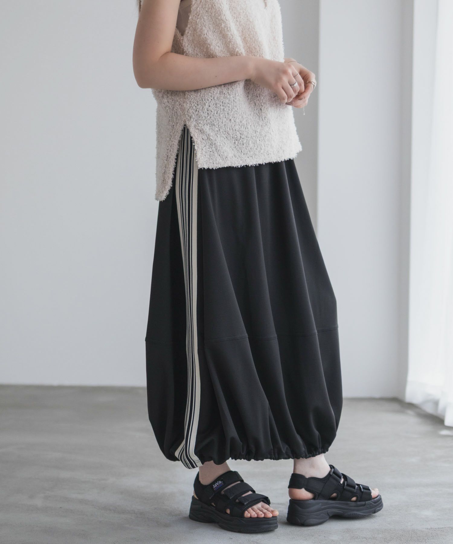 NAVY  nAvy ラインバルーンスカート レディース商品画像-1