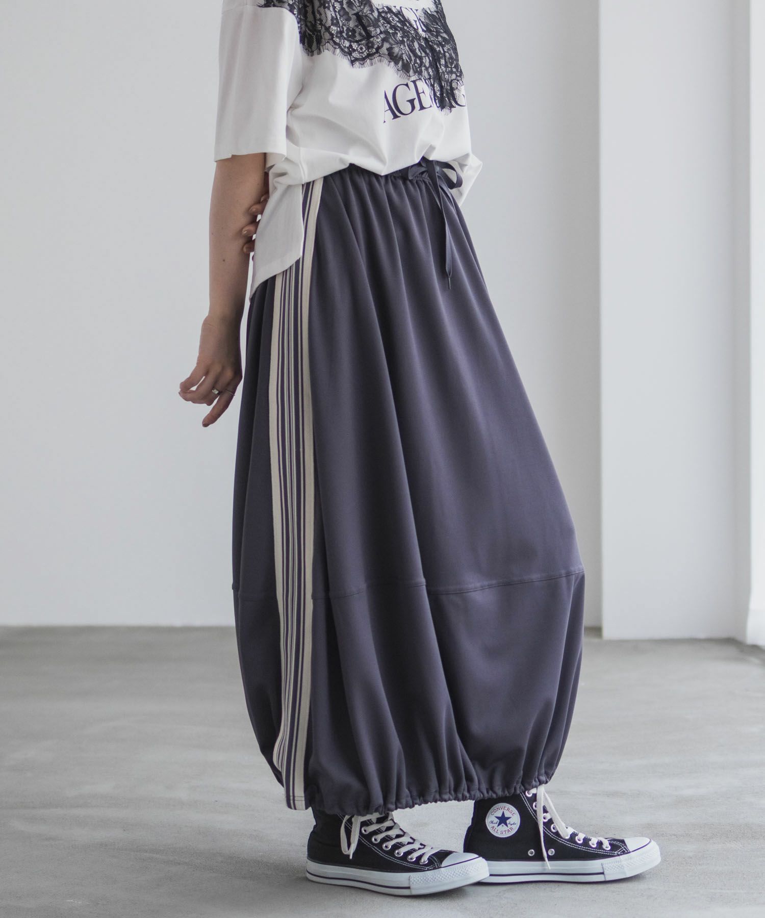 NAVY  nAvy ラインバルーンスカート レディース商品画像-13