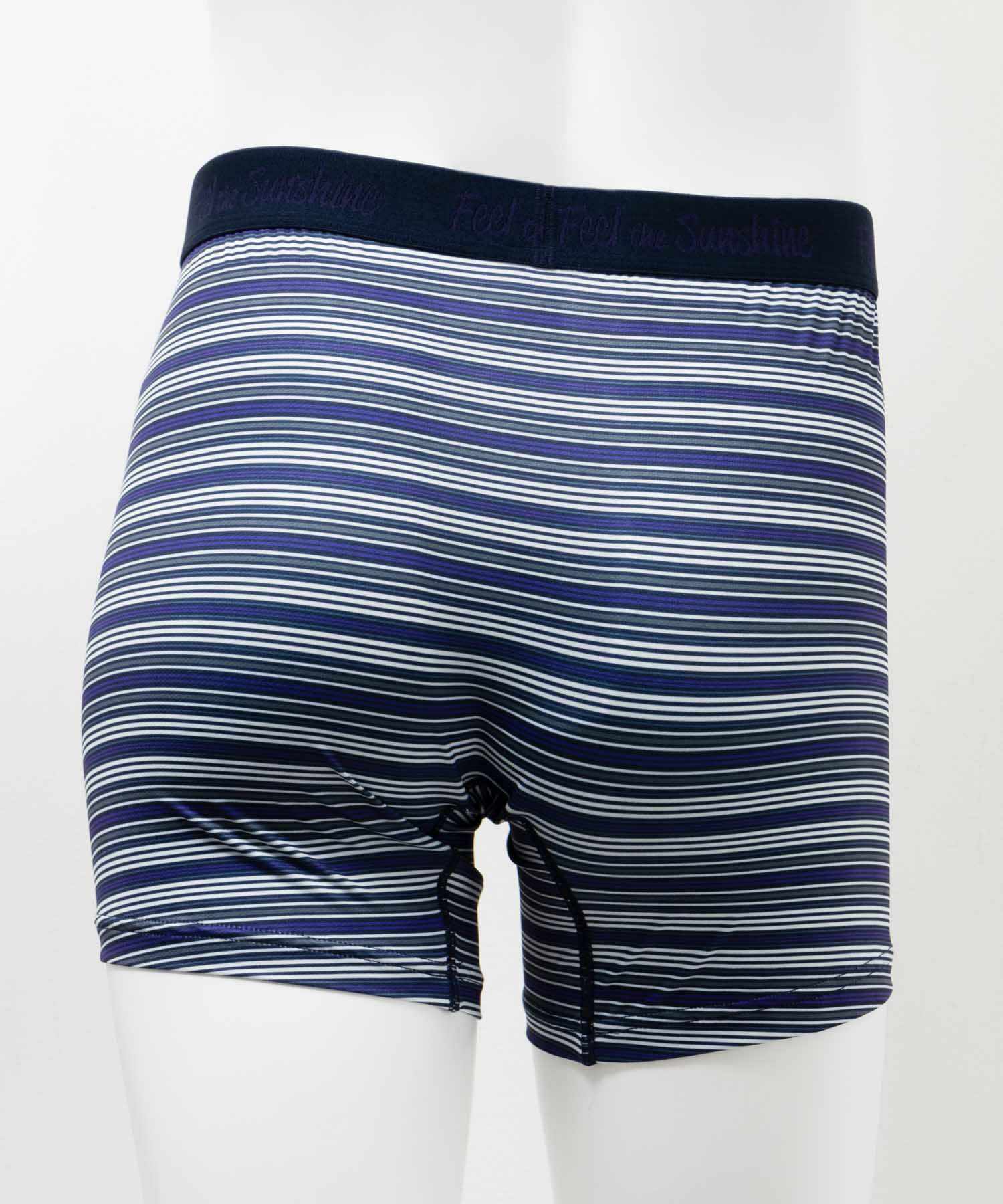 NAVY メッシュボクサーパンツ マルチボーダー柄 メンズ ネコポス 対応商品