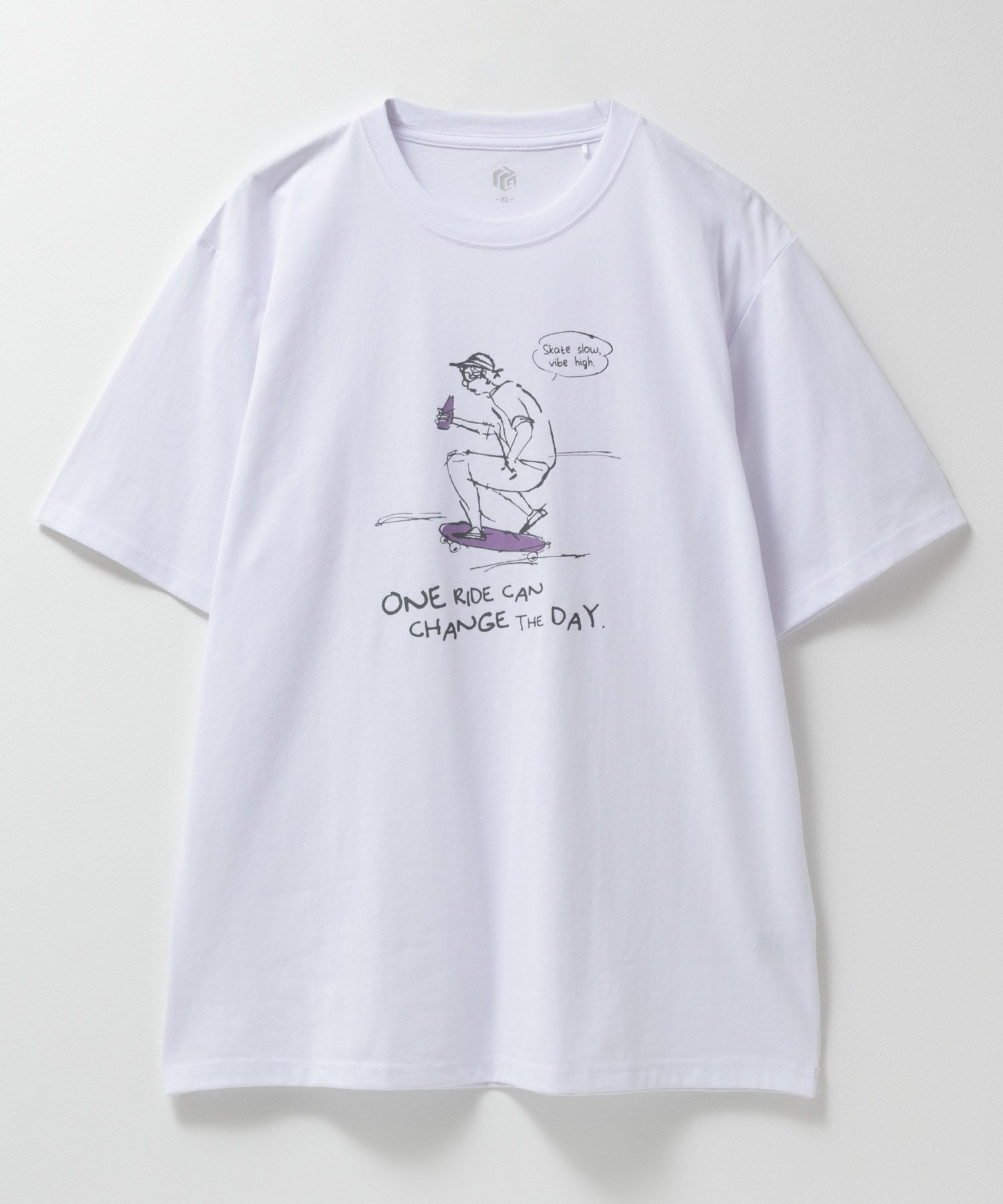 T-GRAPHICS  エモラインアートプリント半袖Tシャツ メンズ メール便 対応商品商品画像-1