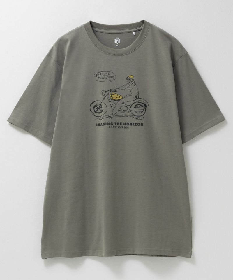 T-GRAPHICS  エモラインアートプリント半袖Tシャツ メンズ メール便 対応商品商品画像-7