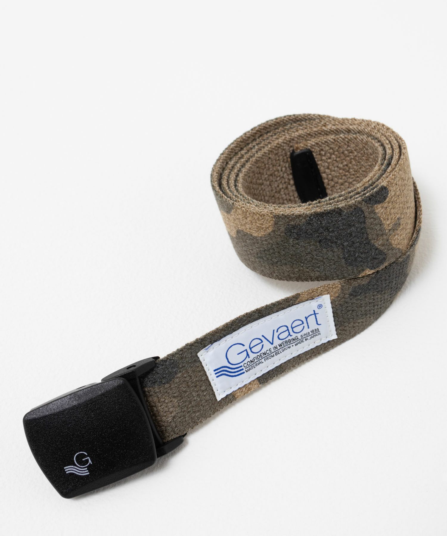 GEVAERT 35mmカモフラプリントストレッチベルト メンズ