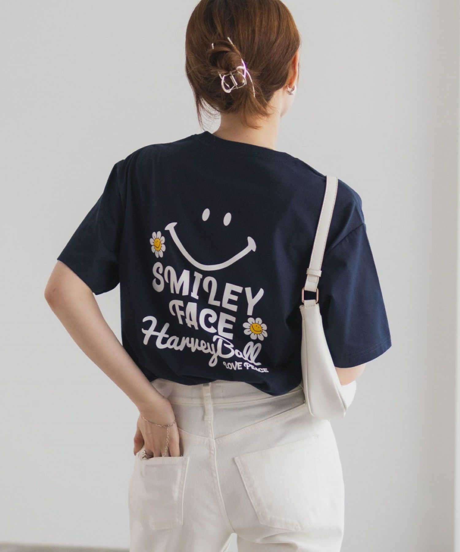 スマイリーフェイス ロゴTシャツ レディース メール便 対応商品商品サムネイル-3
