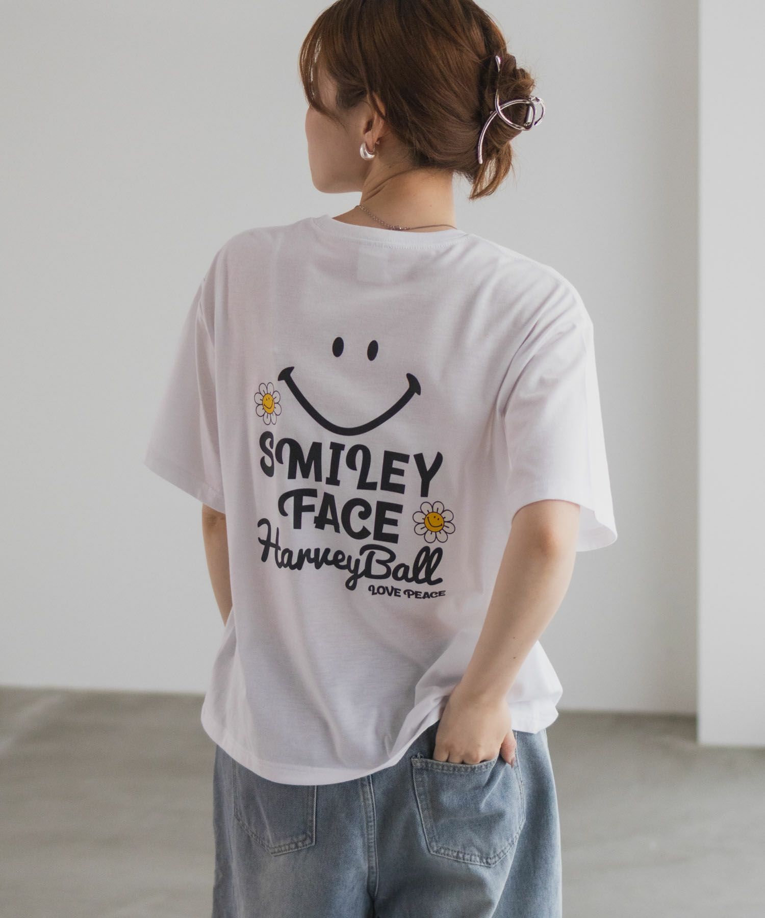 スマイリーフェイス ロゴTシャツ レディース メール便 対応商品商品サムネイル-6