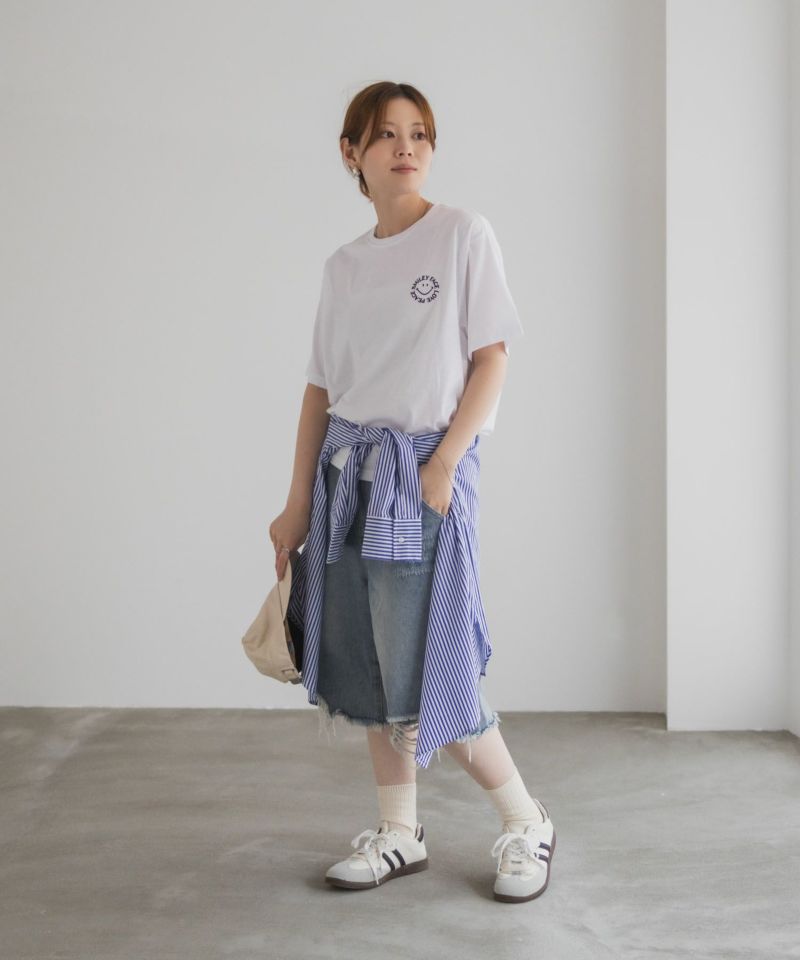 スマイリーフェイス ロゴTシャツ レディース メール便 対応商品商品画像-9