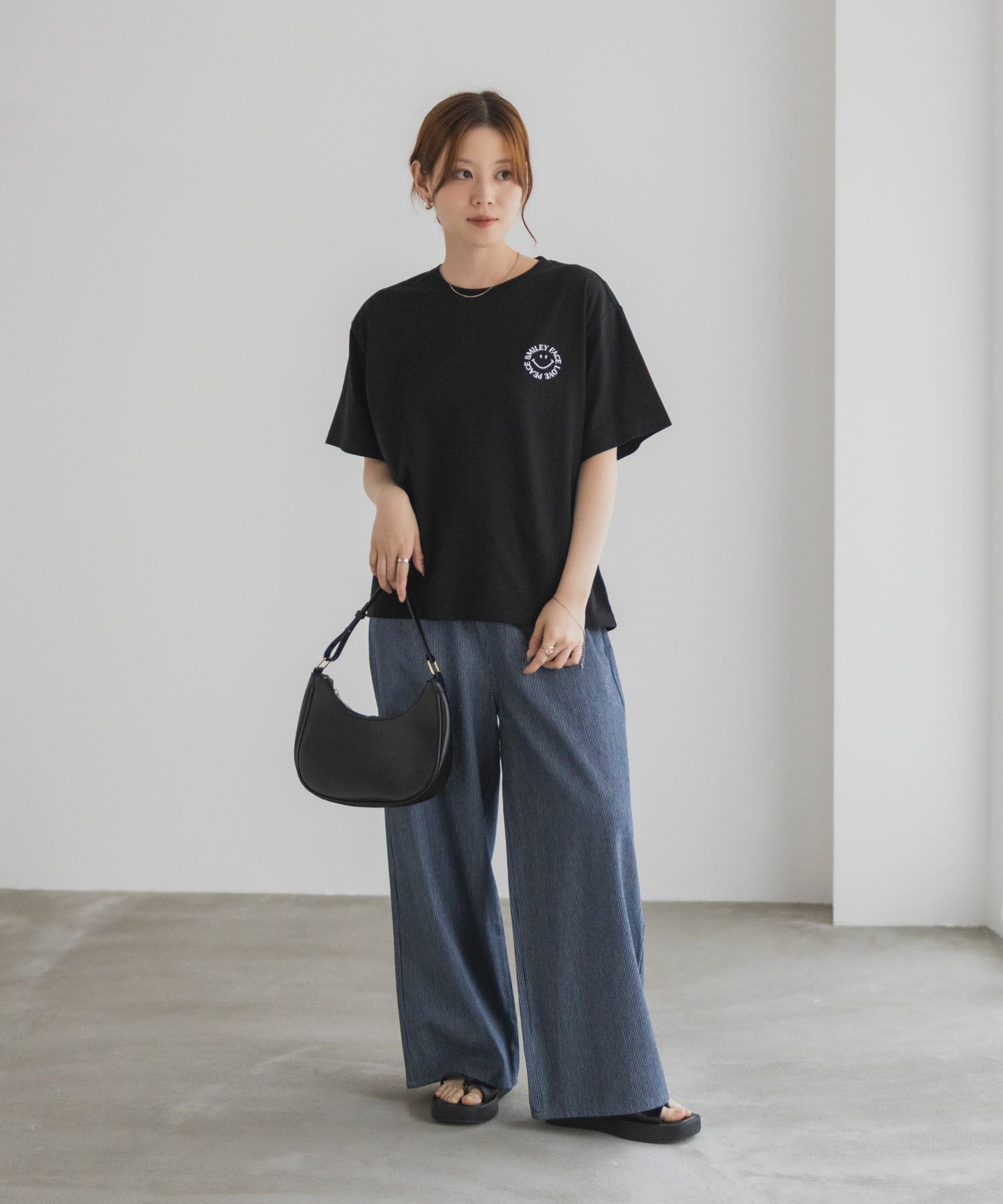 スマイリーフェイス ロゴTシャツ レディース メール便 対応商品商品サムネイル-13