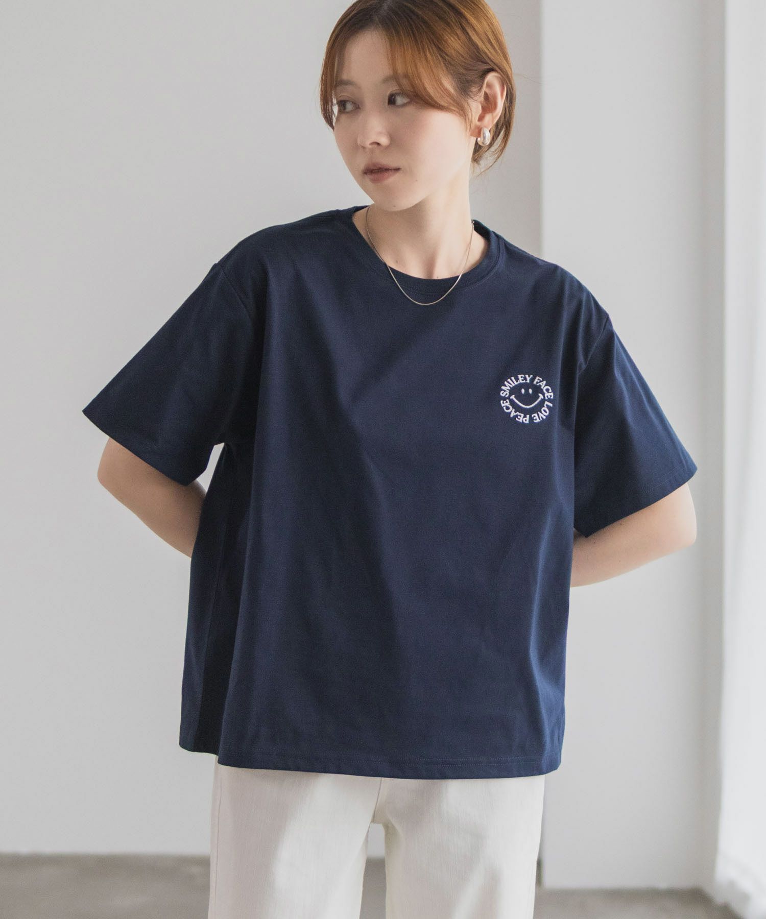 スマイリーフェイス ロゴTシャツ レディース メール便 対応商品商品画像-14