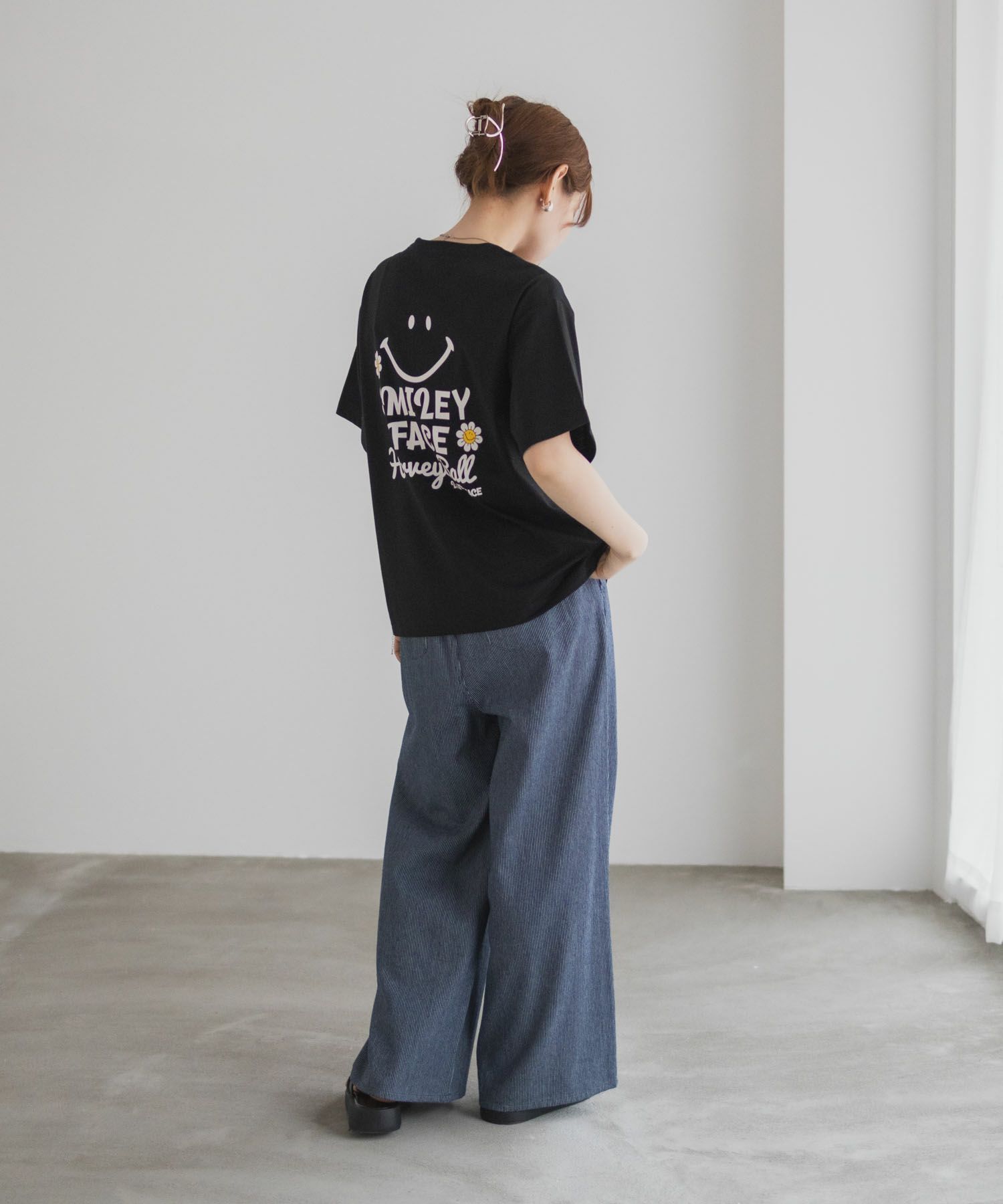 スマイリーフェイス ロゴTシャツ レディース メール便 対応商品商品サムネイル-27