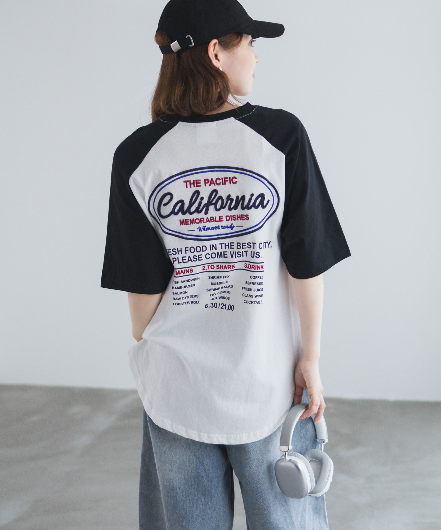 UNDERWRAPS  ラグラン刺繍ビッグTシャツ レディース メール便 対応商品商品画像-1