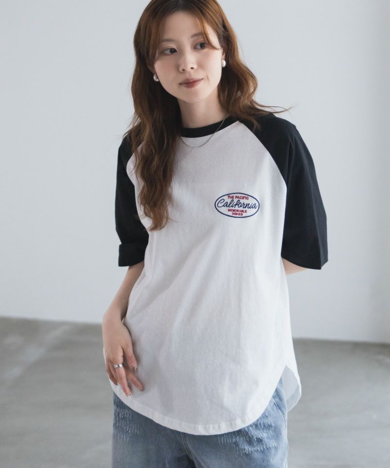 UNDERWRAPS  ラグラン刺繍ビッグTシャツ レディース メール便 対応商品商品画像-4