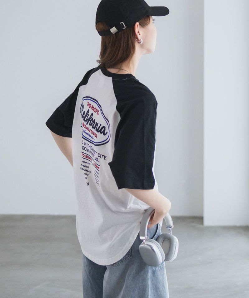 UNDERWRAPS  ラグラン刺繍ビッグTシャツ レディース メール便 対応商品商品画像-5