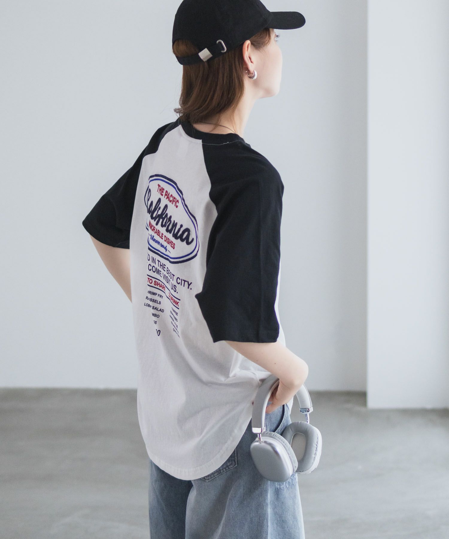UNDERWRAPS  ラグラン刺繍ビッグTシャツ レディース メール便 対応商品商品画像-5