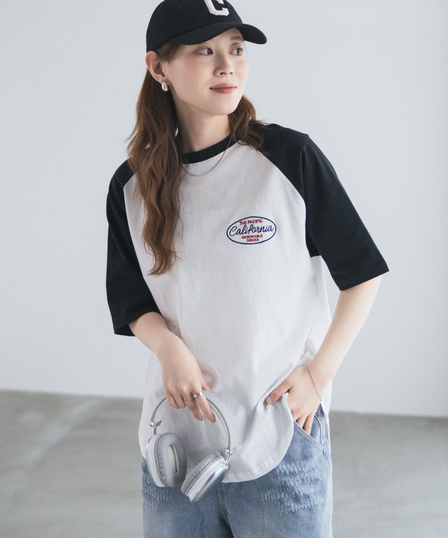 UNDERWRAPS  ラグラン刺繍ビッグTシャツ レディース メール便 対応商品商品画像-6