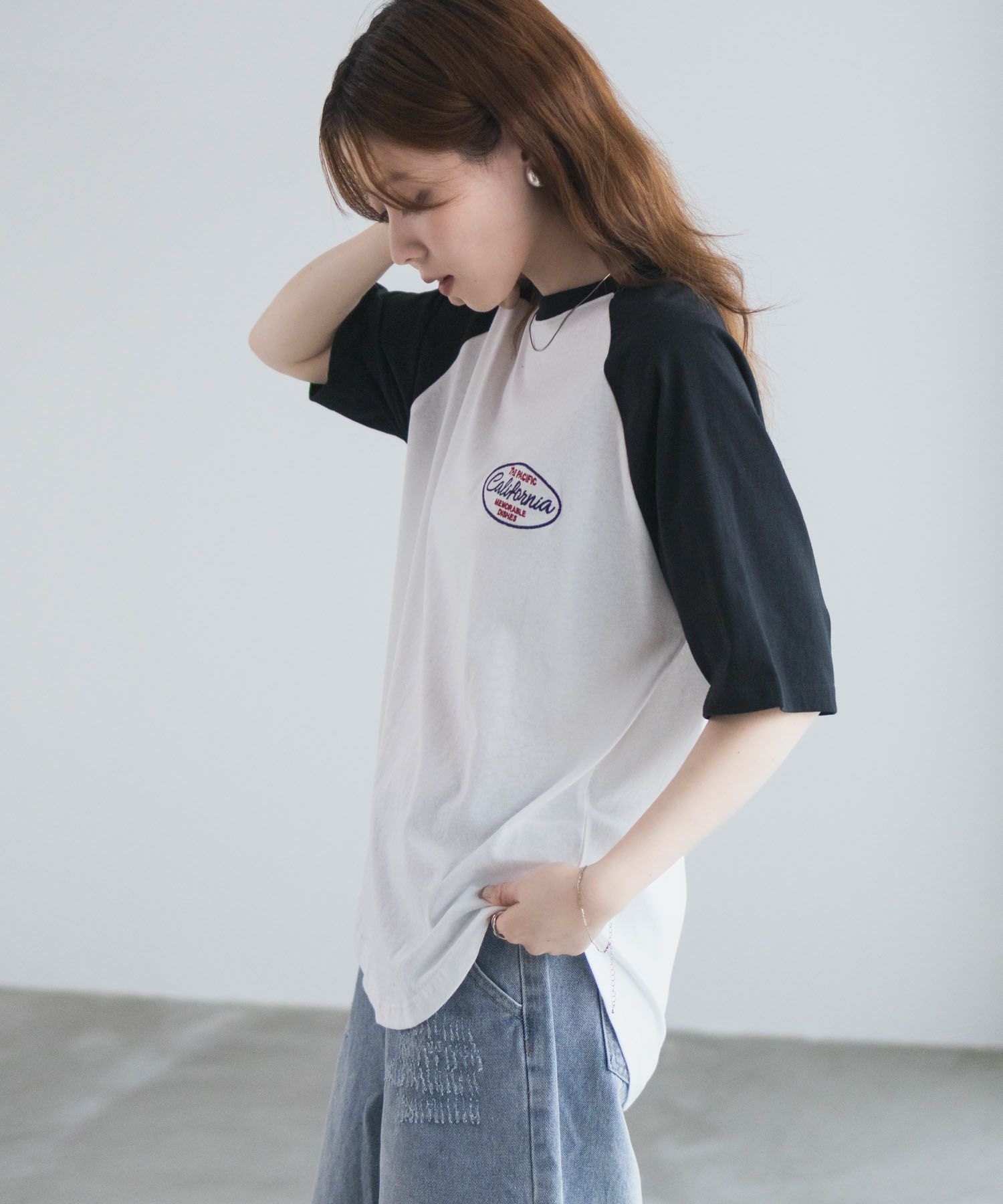 UNDERWRAPS  ラグラン刺繍ビッグTシャツ レディース メール便 対応商品商品サムネイル-8