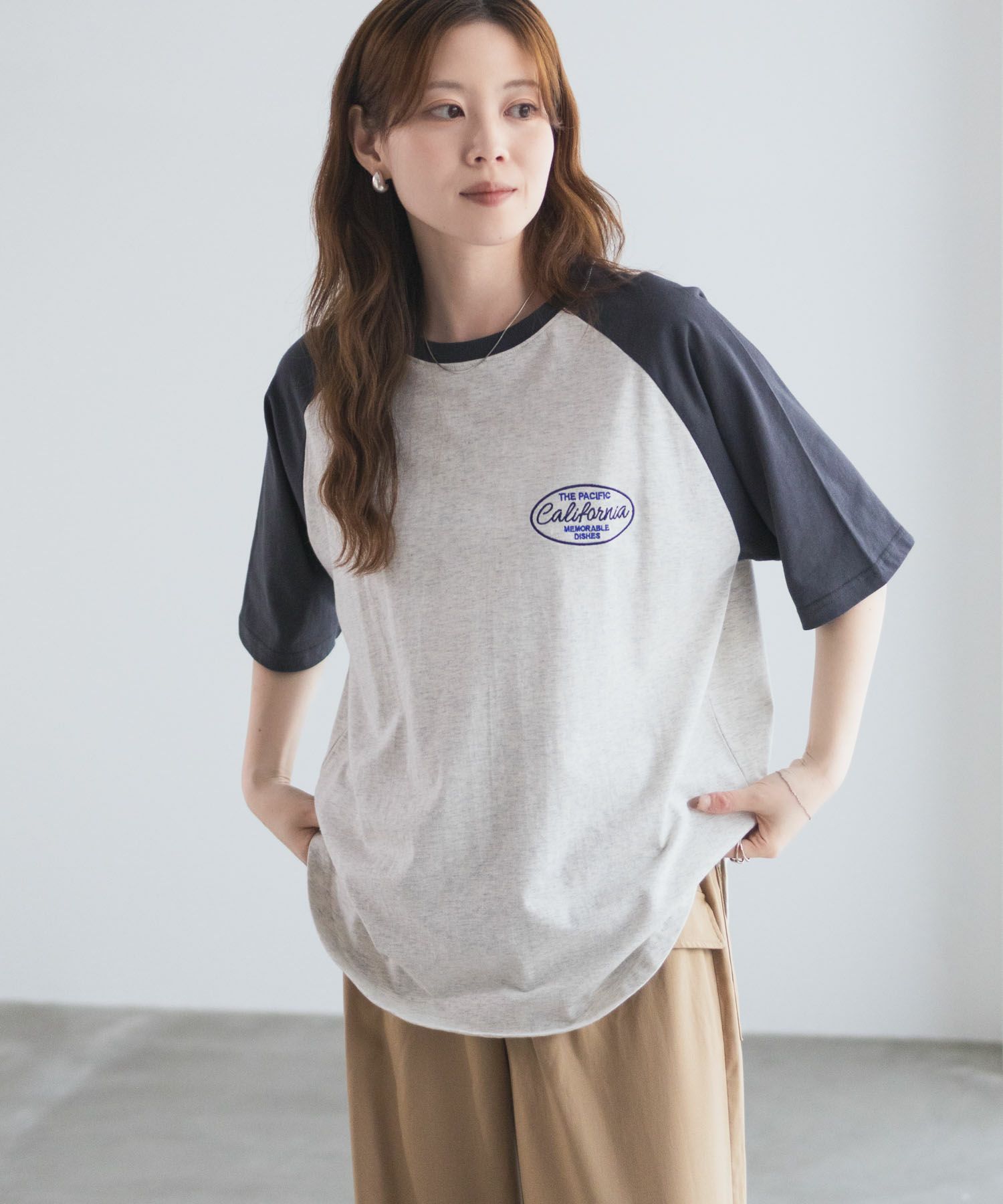 UNDERWRAPS  ラグラン刺繍ビッグTシャツ レディース メール便 対応商品商品サムネイル-12