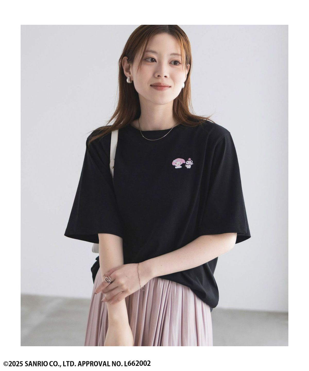 サンリオキャラクターズ マイメロディ クロミ ワンポイント刺繍Tシャツ レディース ネコポス 対応商品