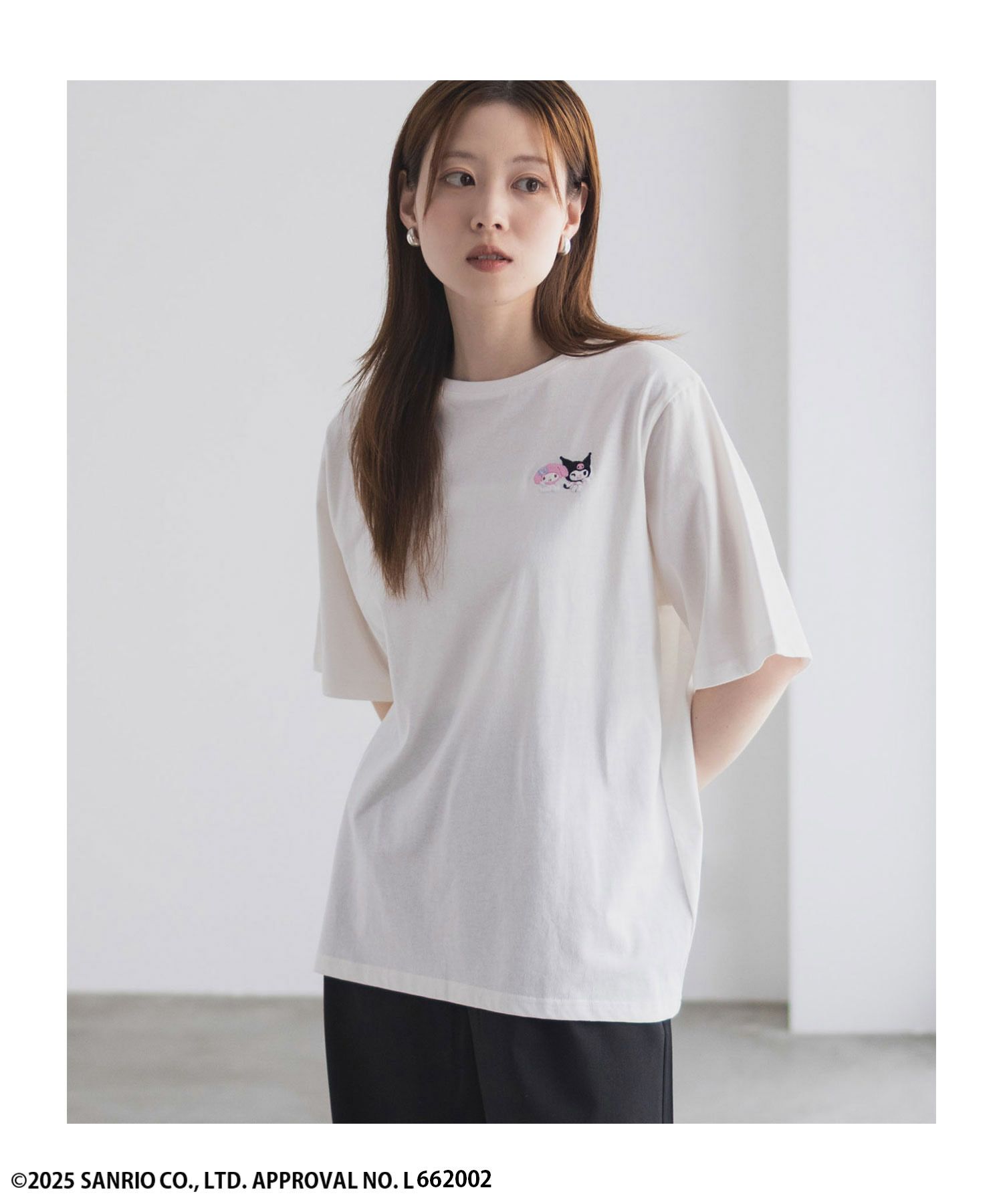 サンリオキャラクターズ マイメロディ クロミ ワンポイント刺繍Tシャツ レディース ネコポス 対応商品