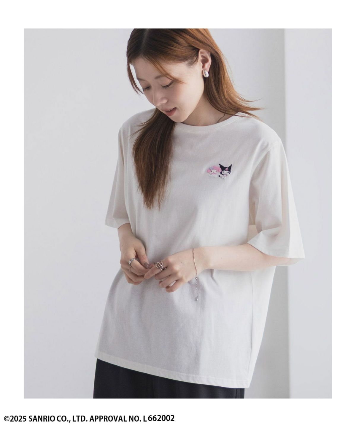 サンリオキャラクターズ マイメロディ クロミ ワンポイント刺繍Tシャツ レディース ネコポス 対応商品