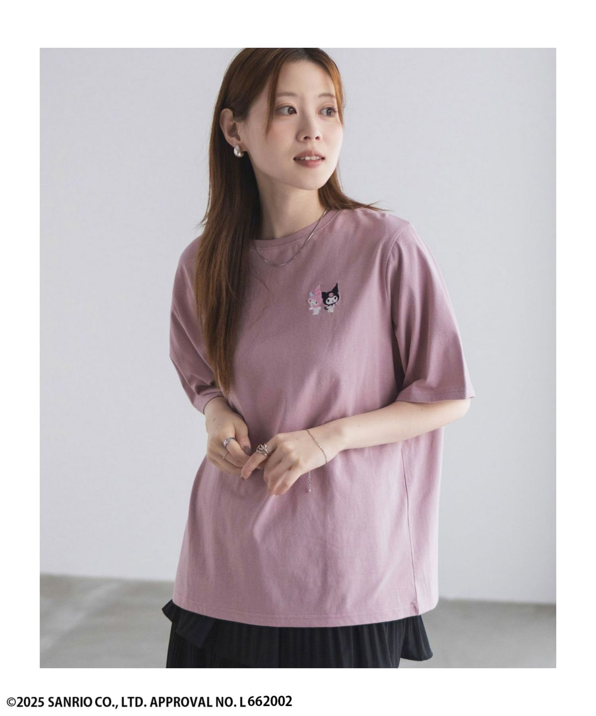 サンリオキャラクターズ マイメロディ クロミ ワンポイント刺繍Tシャツ レディース ネコポス 対応商品