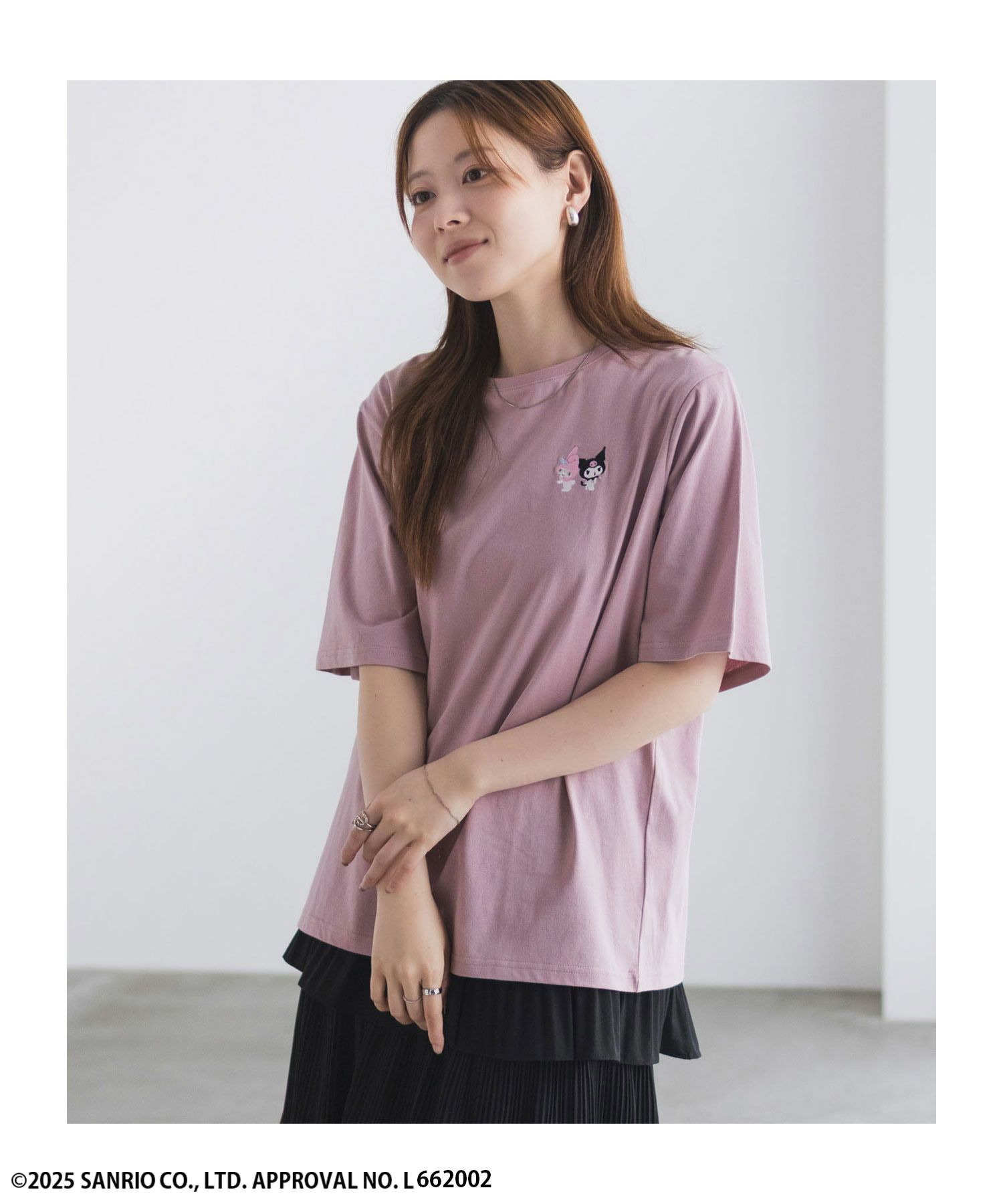 サンリオキャラクターズ マイメロディ クロミ ワンポイント刺繍Tシャツ レディース ネコポス 対応商品