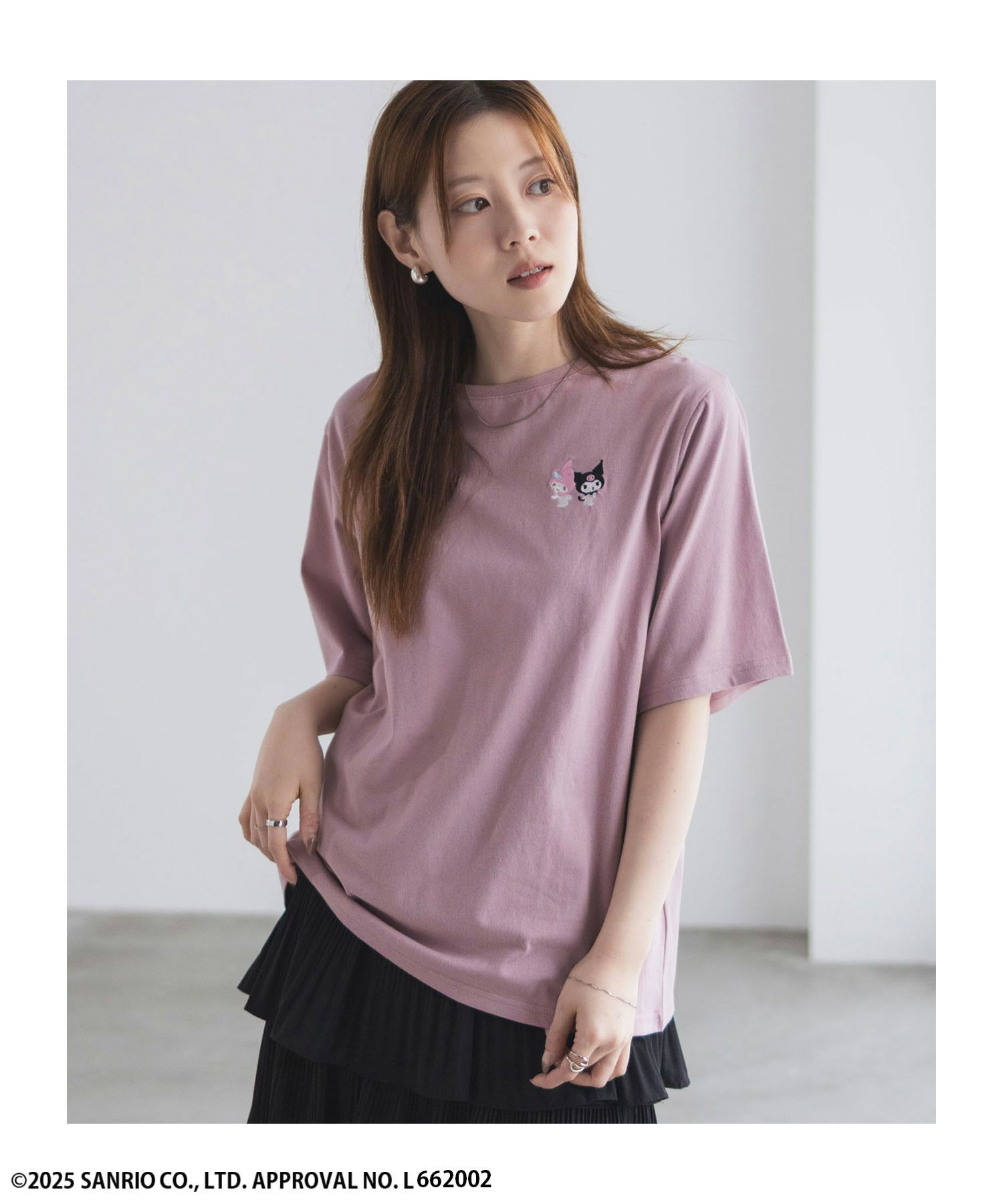 サンリオキャラクターズ マイメロディ クロミ ワンポイント刺繍Tシャツ レディース ネコポス 対応商品