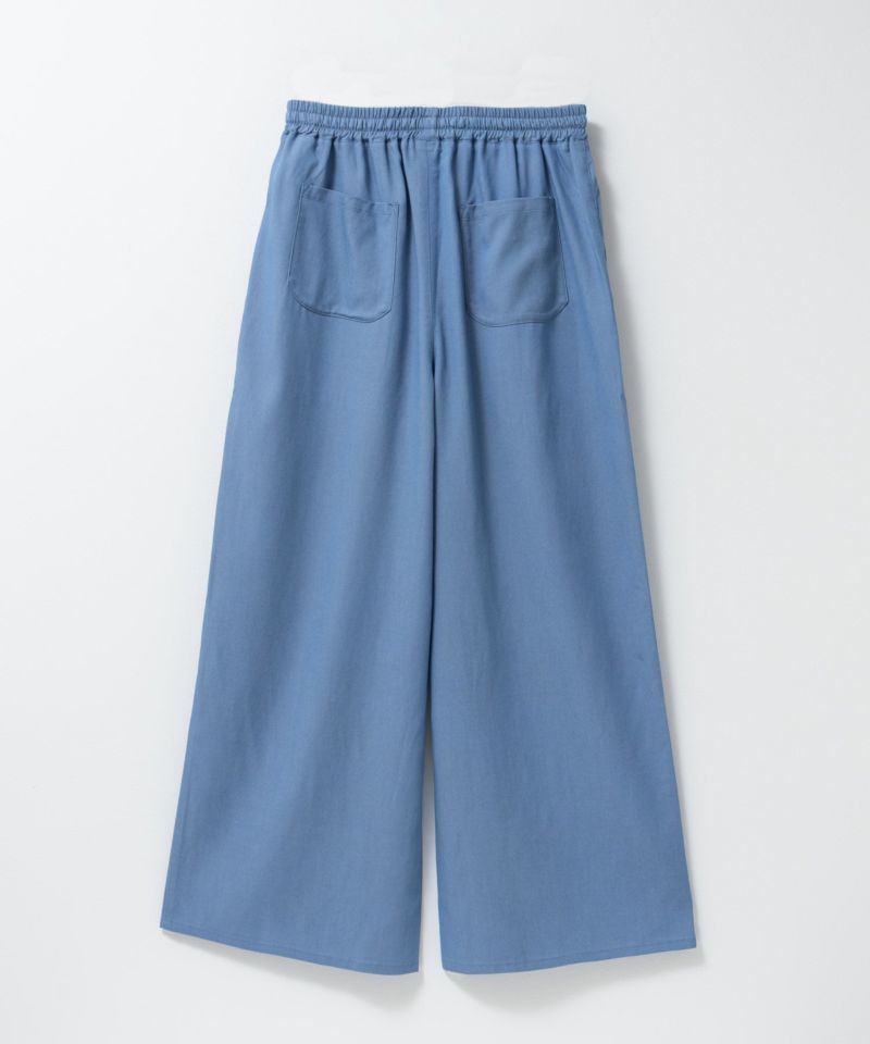 【Vikini Vender】オリーバリボンワイドパンツ NAVY SHIPS｜SHIPS any:<洗濯機可能>フラワー モチーフ イージー