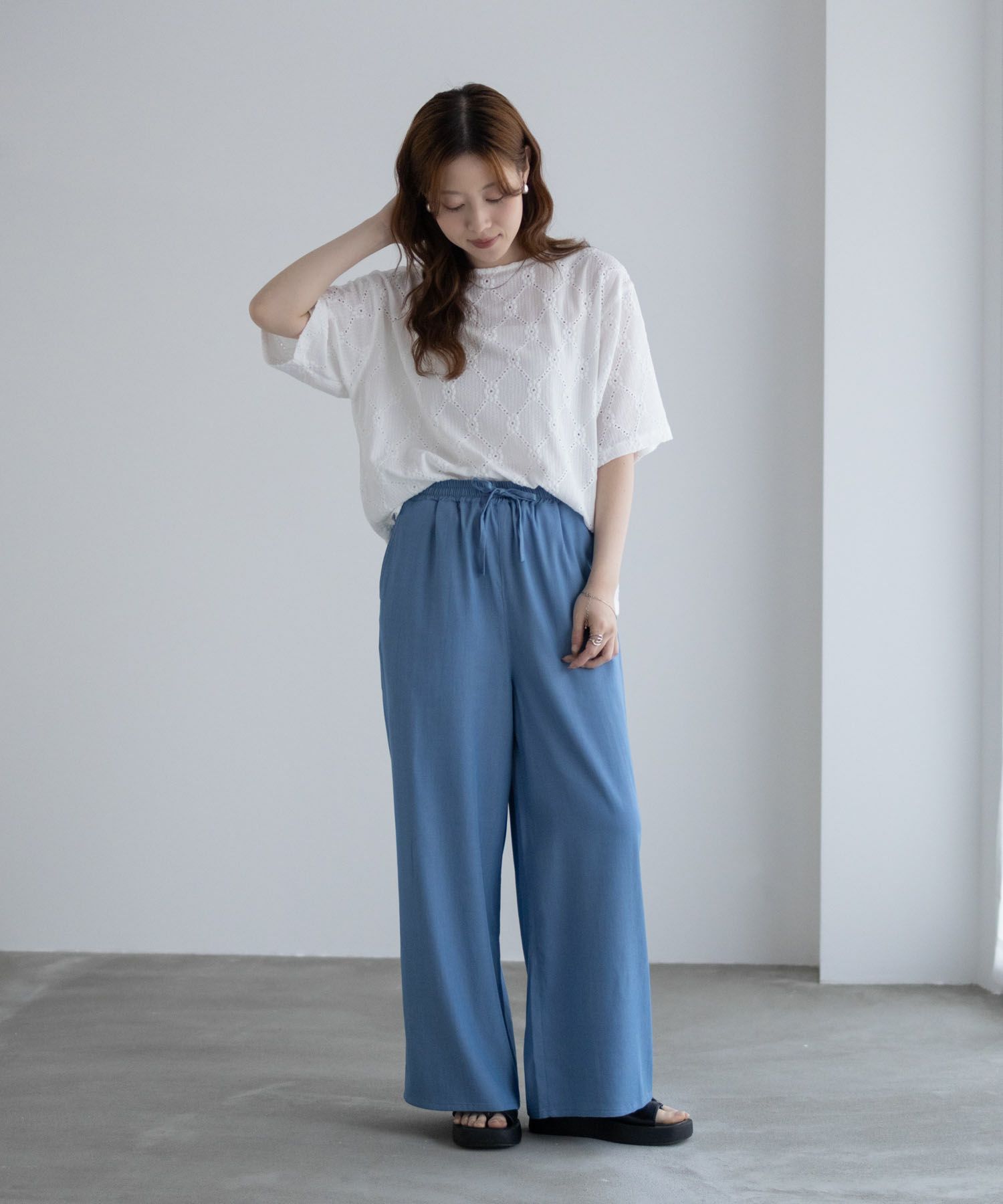 nAvy イージーワイドパンツ レディース