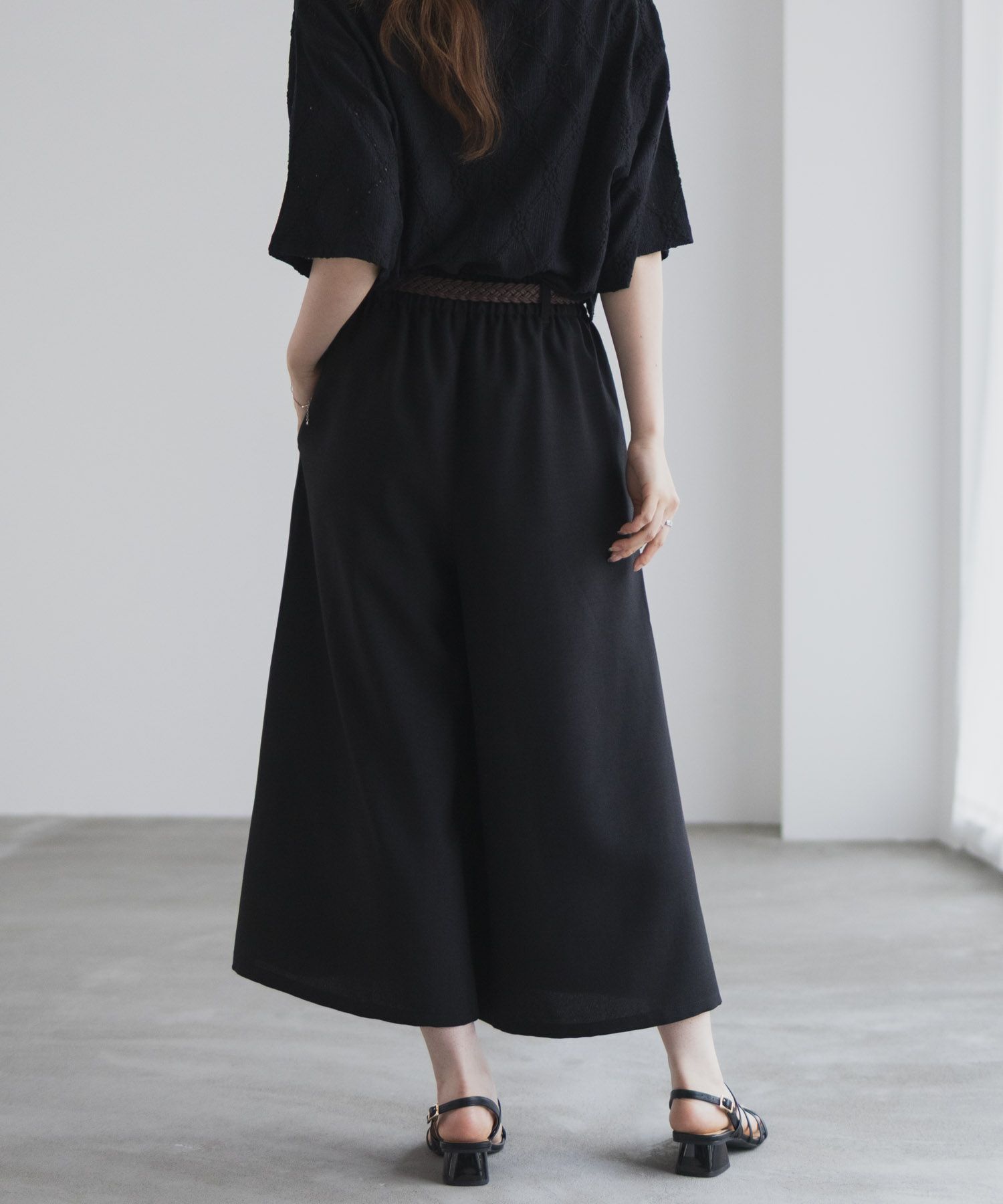 nAvy  ベルト付きワイドクロップドパンツ レディース商品サムネイル-9