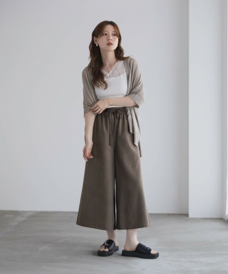 nAvy ベルト付きワイドクロップドパンツ レディース