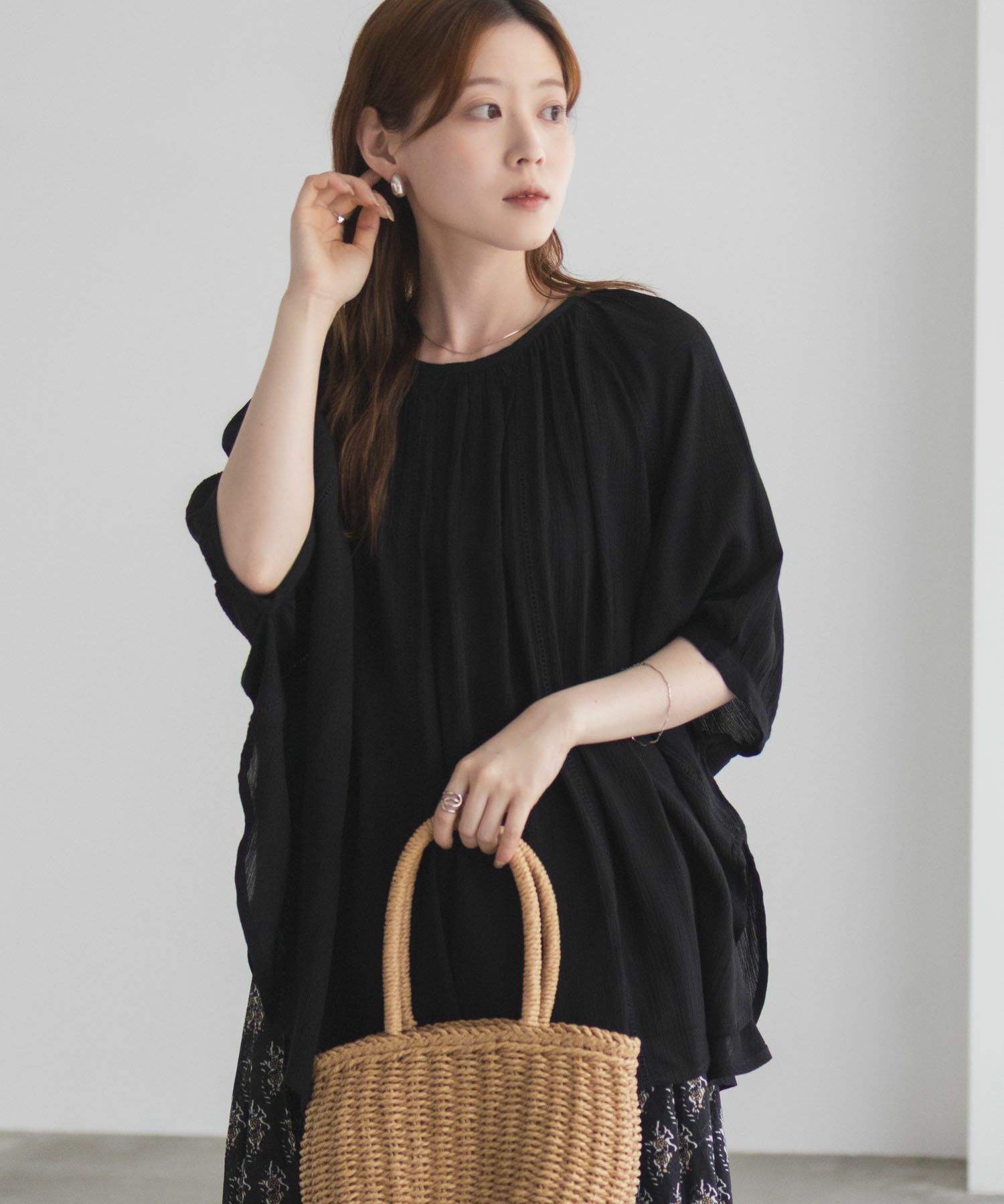 Howdy Marie インドファブリック ハシゴレースドルマンプルオーバー レディース商品画像-6