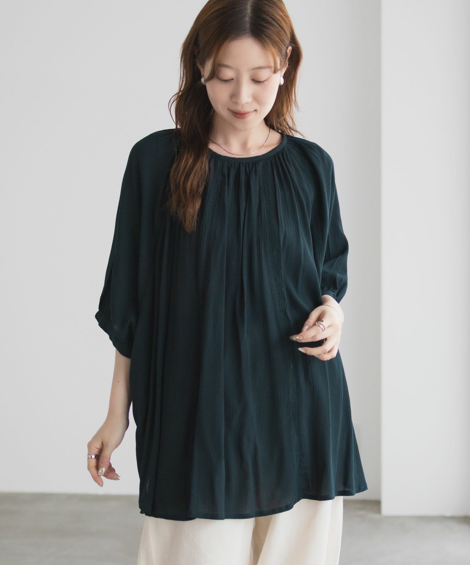 Howdy Marie インドファブリック ハシゴレースドルマンプルオーバー レディース商品画像-11