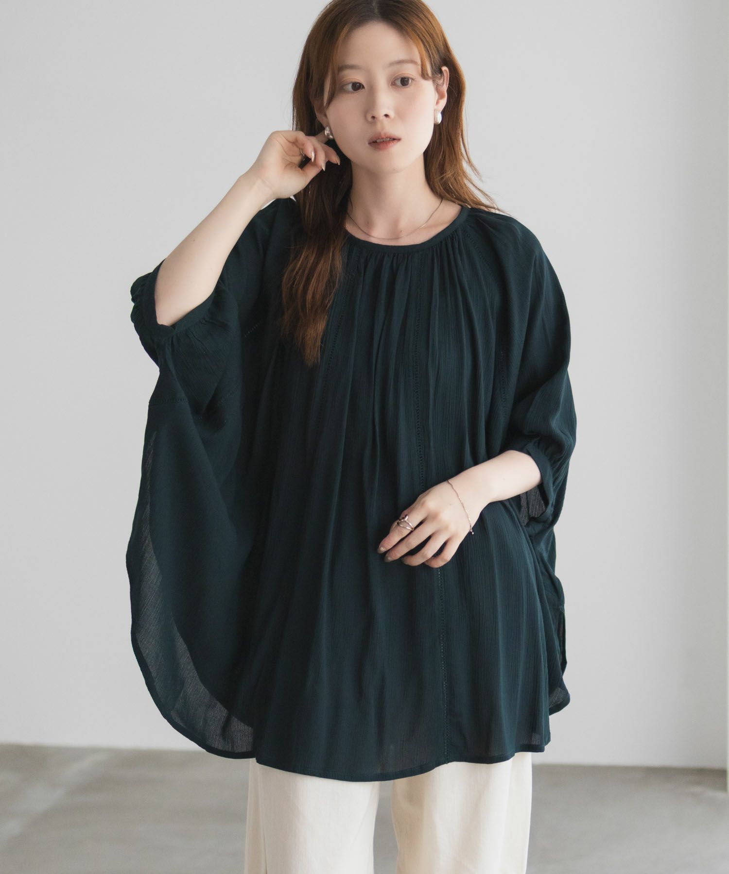 Howdy Marie  インドファブリック ハシゴレースドルマンプルオーバー レディース商品画像-12