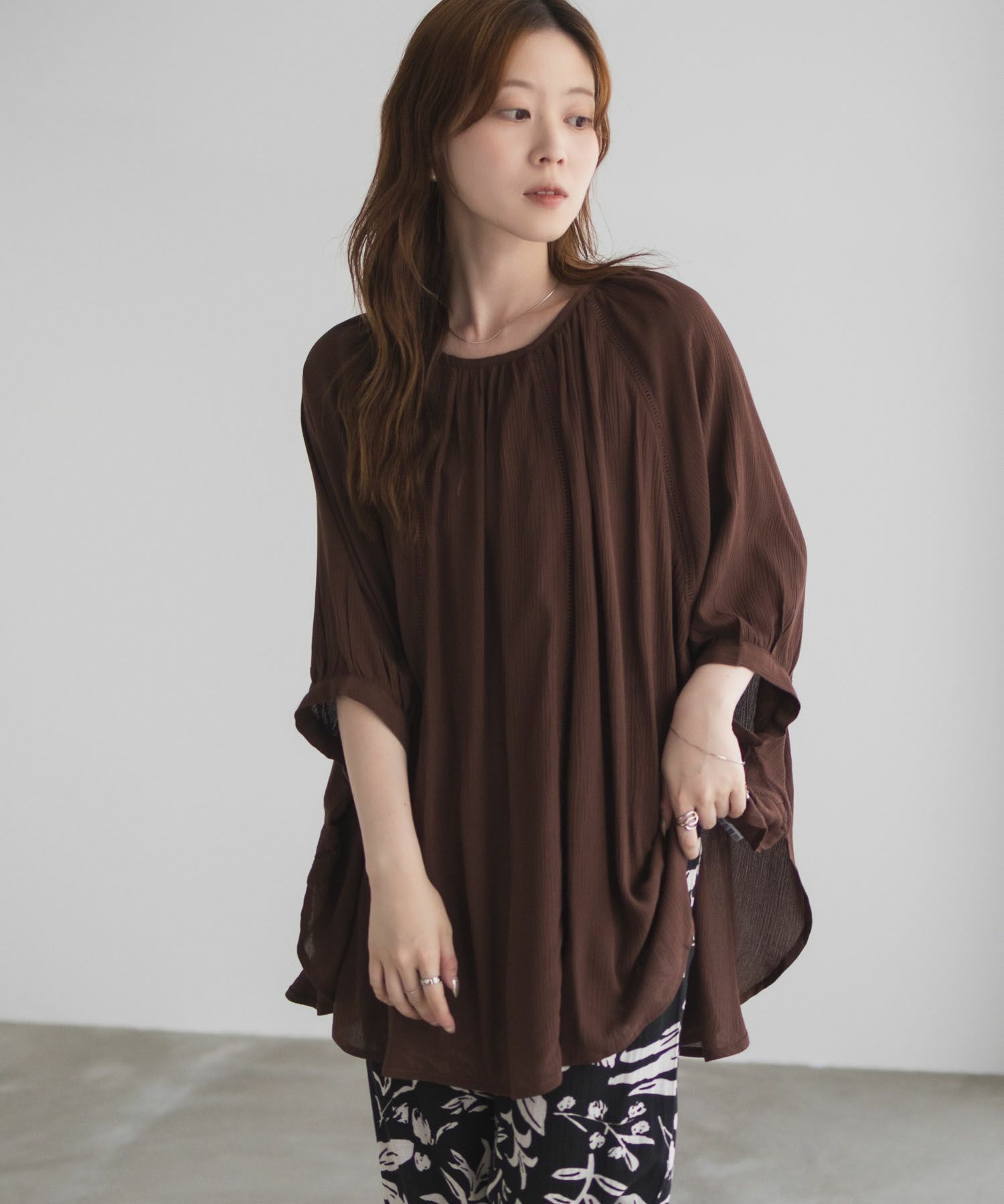 Howdy Marie インドファブリック ハシゴレースドルマンプルオーバー レディース商品画像-17