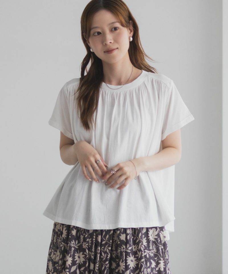 Howdy Marie  インドファブリック ギャザーTシャツ レディース メール便 対応商品商品画像-4