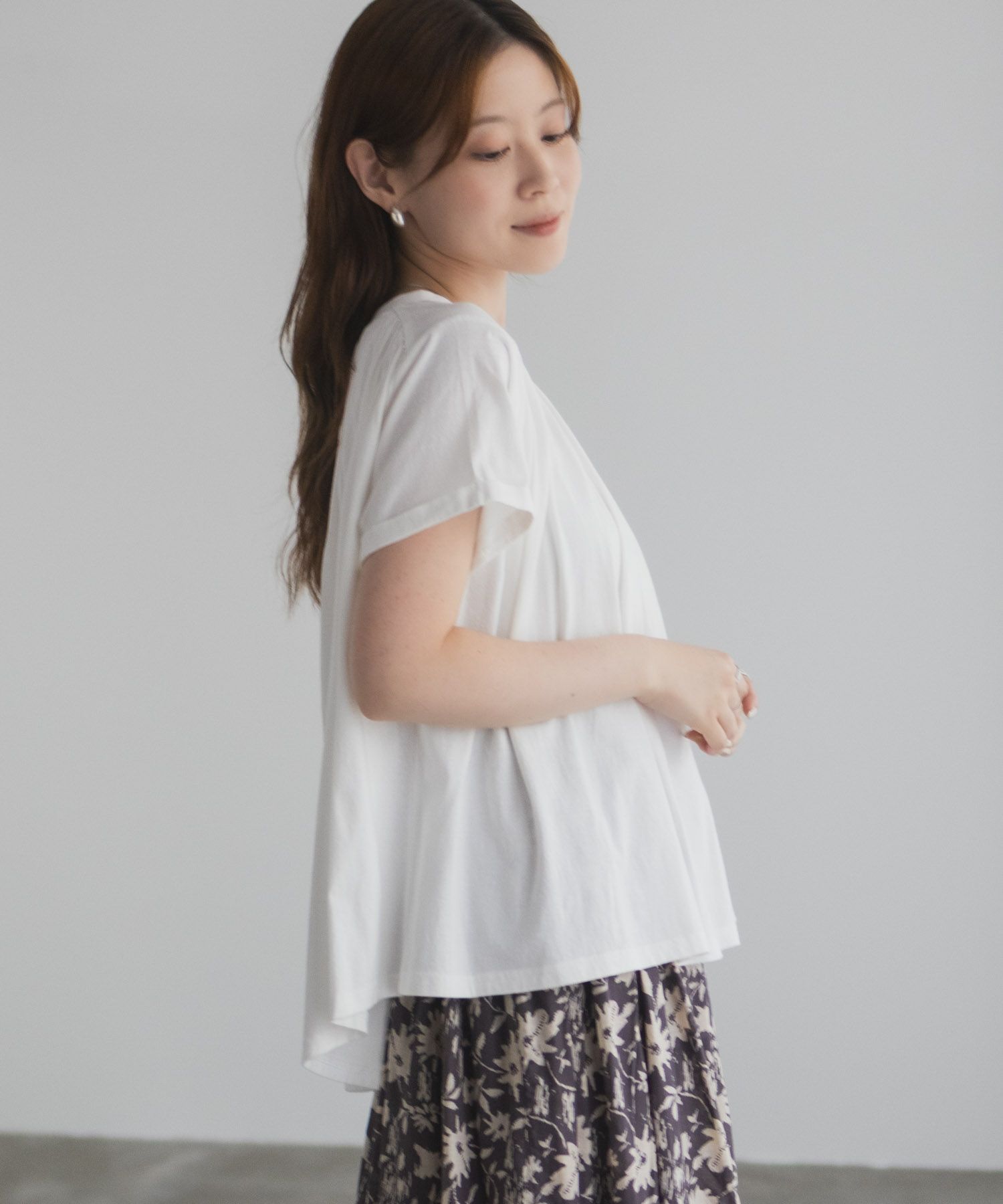 Howdy Marie  インドファブリック ギャザーTシャツ レディース メール便 対応商品商品画像-8