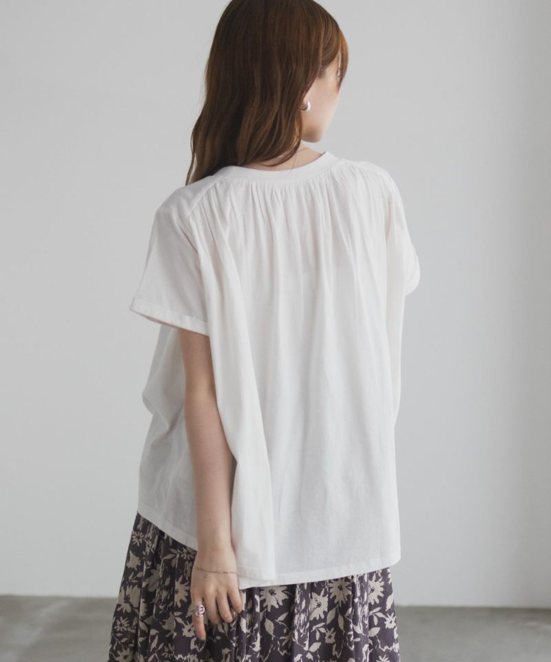 Howdy Marie  インドファブリック ギャザーTシャツ レディース メール便 対応商品商品画像-9