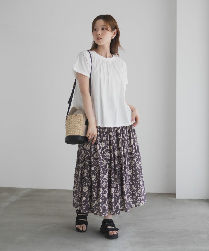 Howdy Marie  インドファブリック ギャザーTシャツ レディース メール便 対応商品商品画像-10