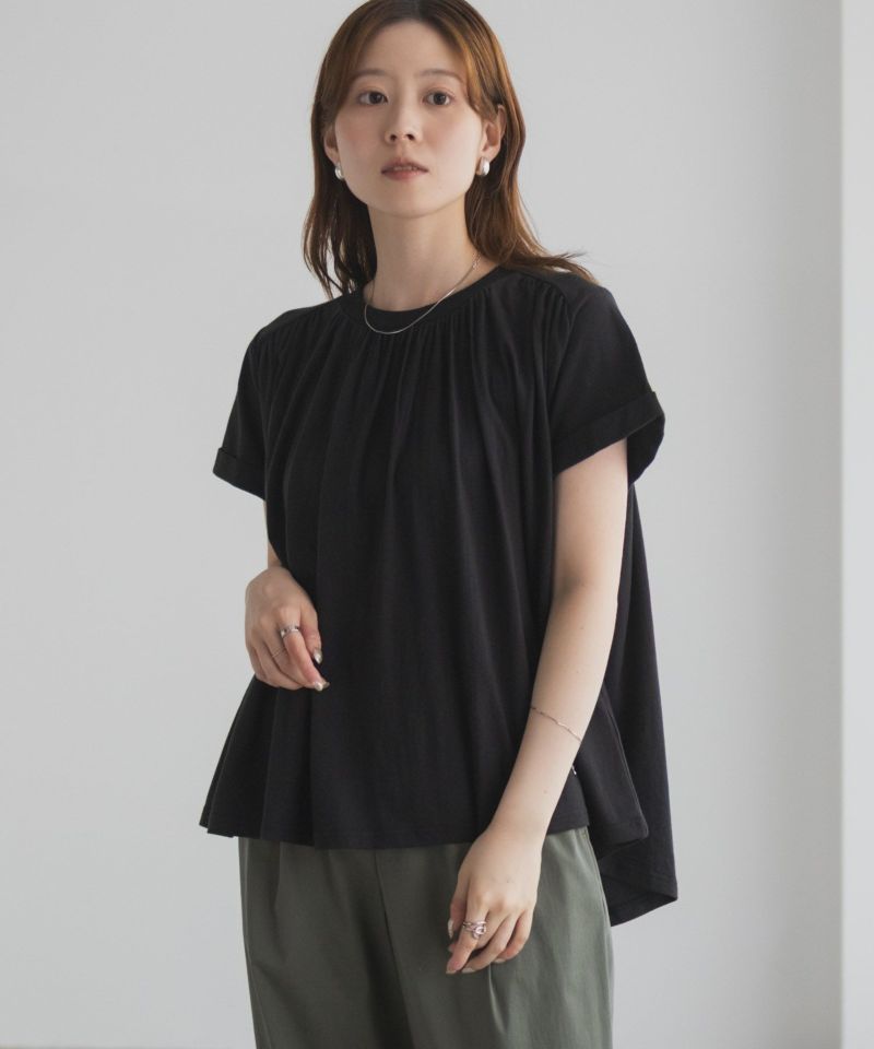 Howdy Marie  インドファブリック ギャザーTシャツ レディース メール便 対応商品商品画像-12