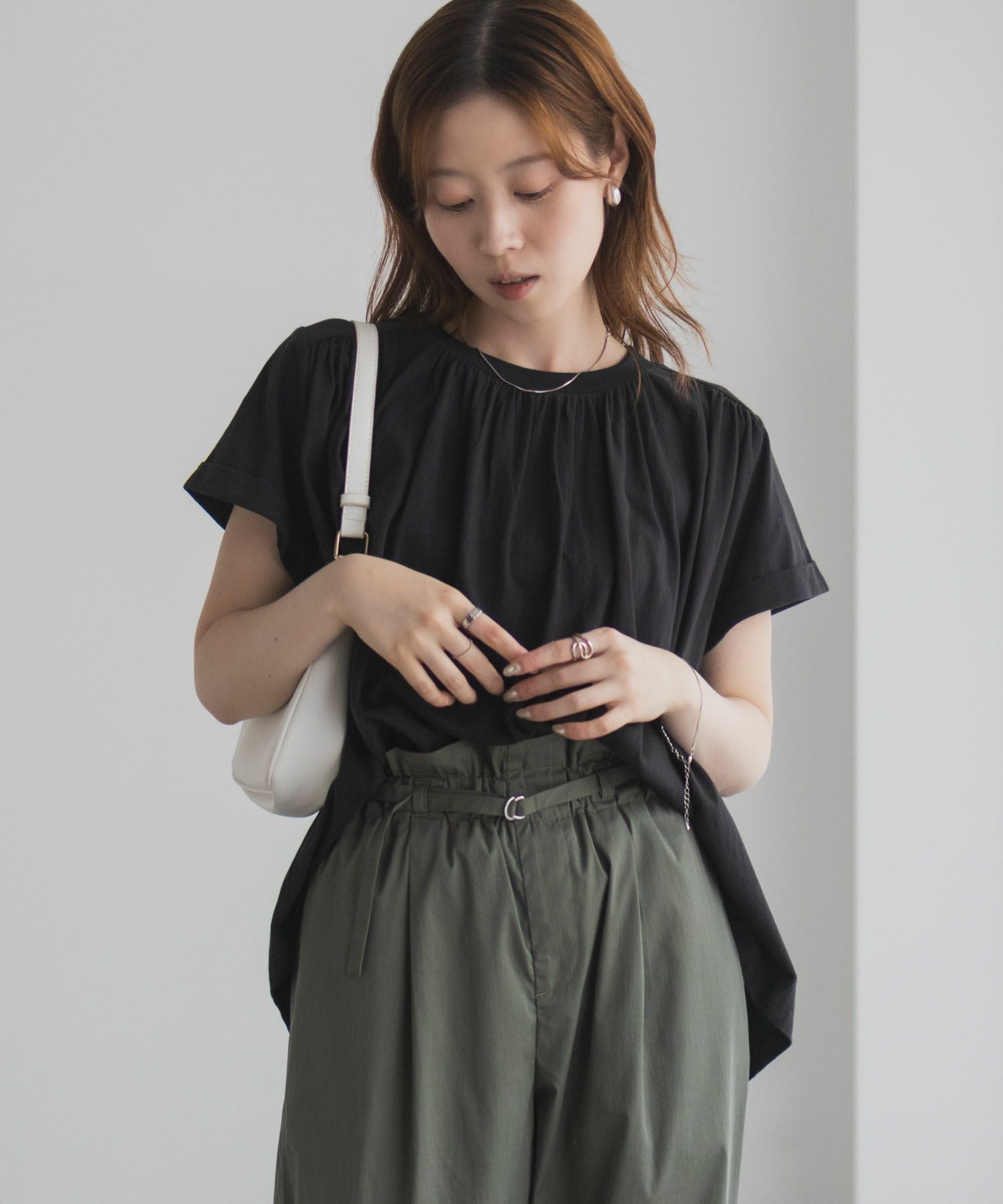 Howdy Marie  インドファブリック ギャザーTシャツ レディース メール便 対応商品商品画像-14