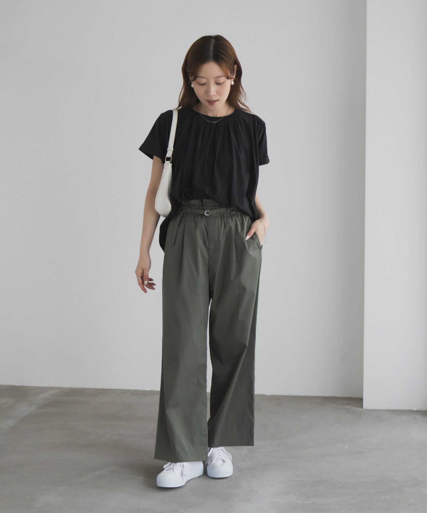 Howdy Marie インドファブリック ギャザーTシャツ レディース メール便 対応商品商品画像-15