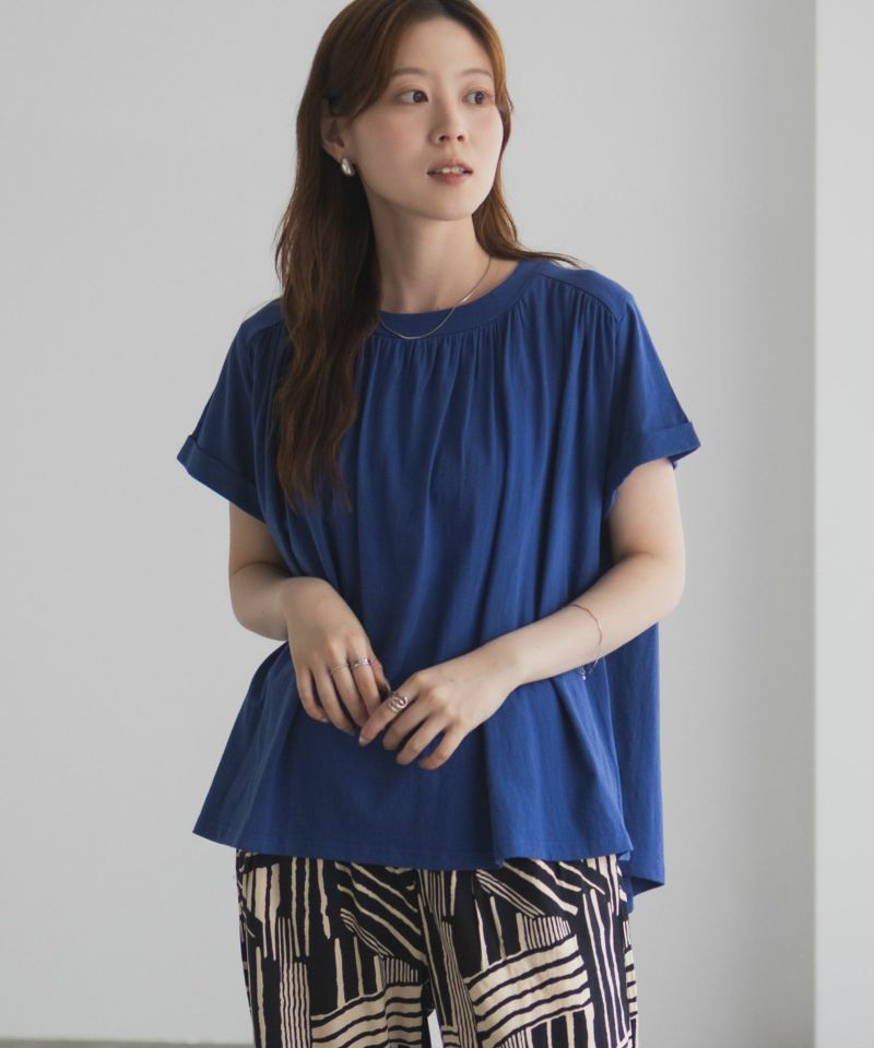 Howdy Marie  インドファブリック ギャザーTシャツ レディース メール便 対応商品商品画像-16