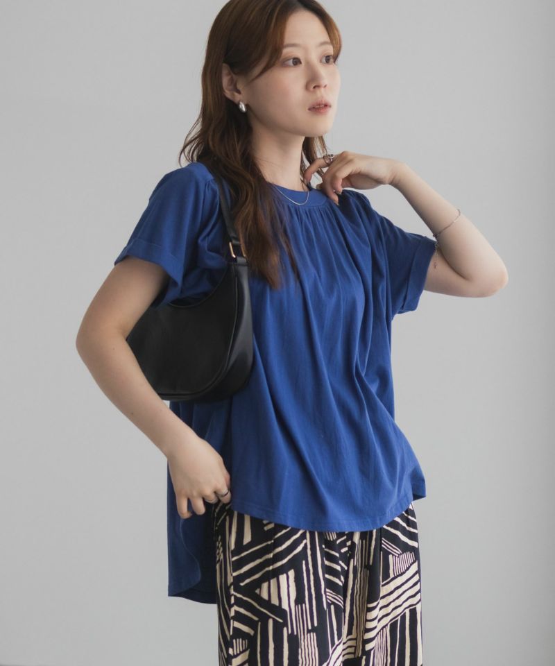 Howdy Marie  インドファブリック ギャザーTシャツ レディース メール便 対応商品商品画像-18