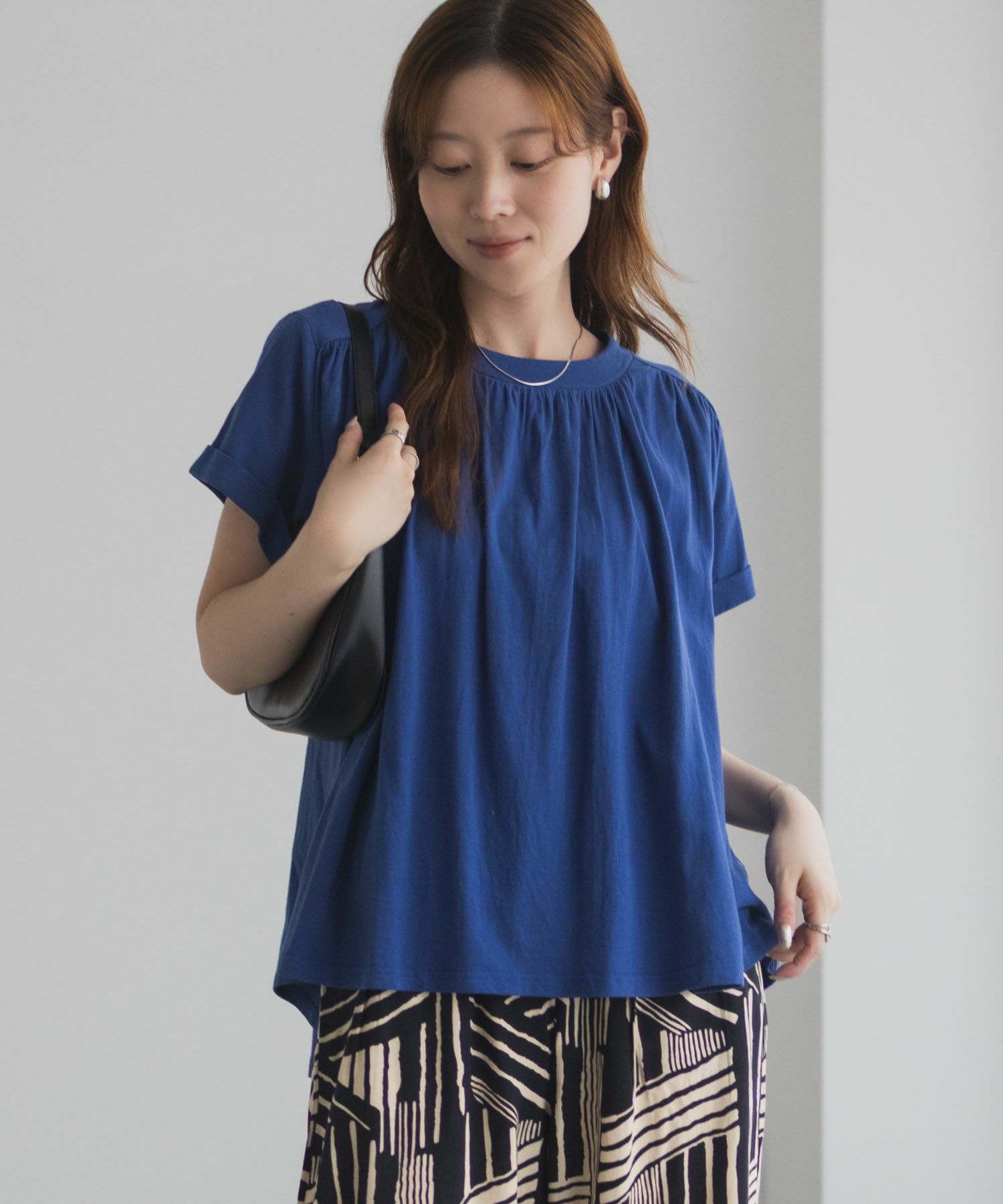 Howdy Marie  インドファブリック ギャザーTシャツ レディース メール便 対応商品商品画像-19