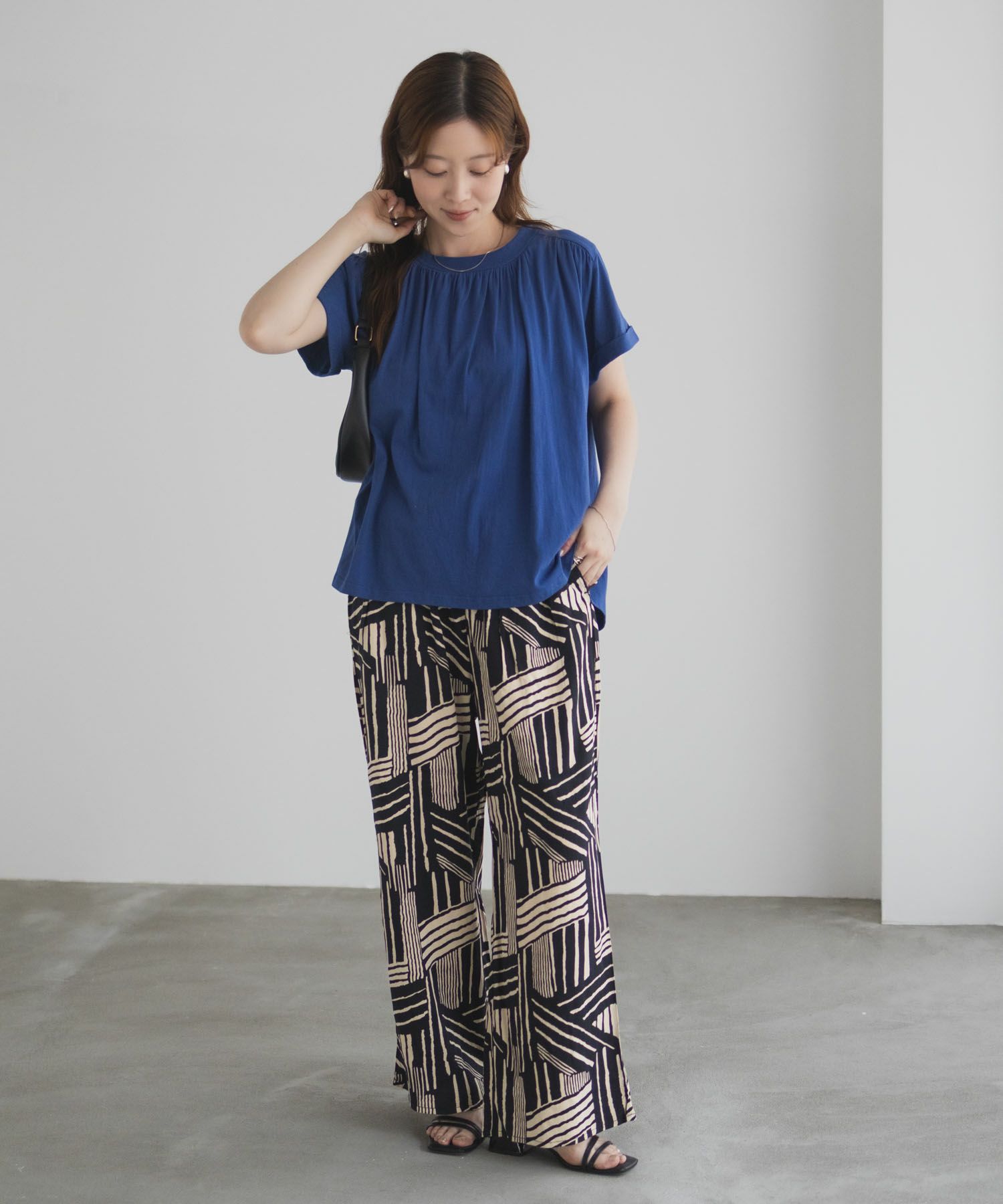 Howdy Marie インドファブリック ギャザーTシャツ レディース メール便 対応商品商品画像-20