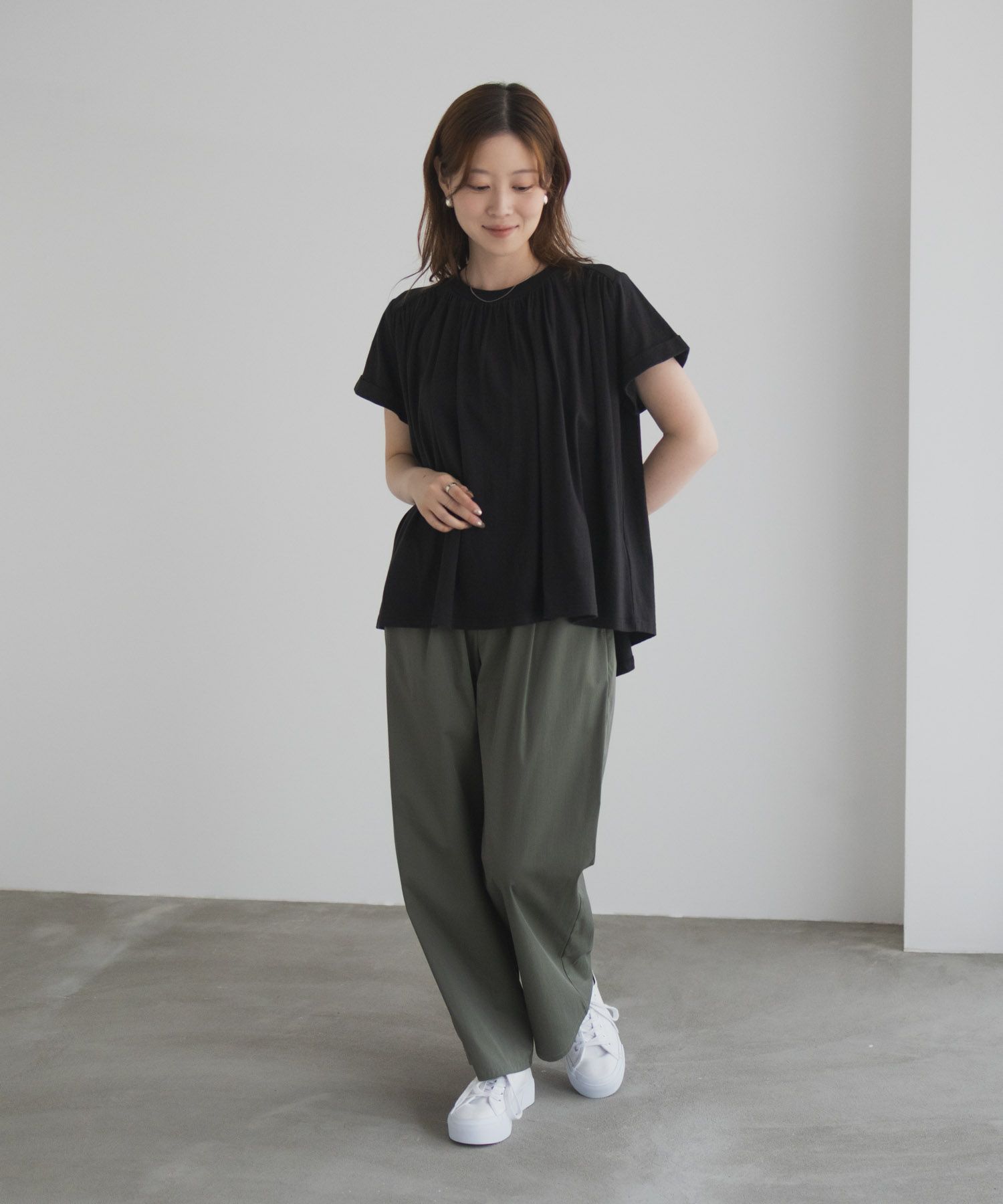 Howdy Marie インドファブリック ギャザーTシャツ レディース ネコポス 対応商品