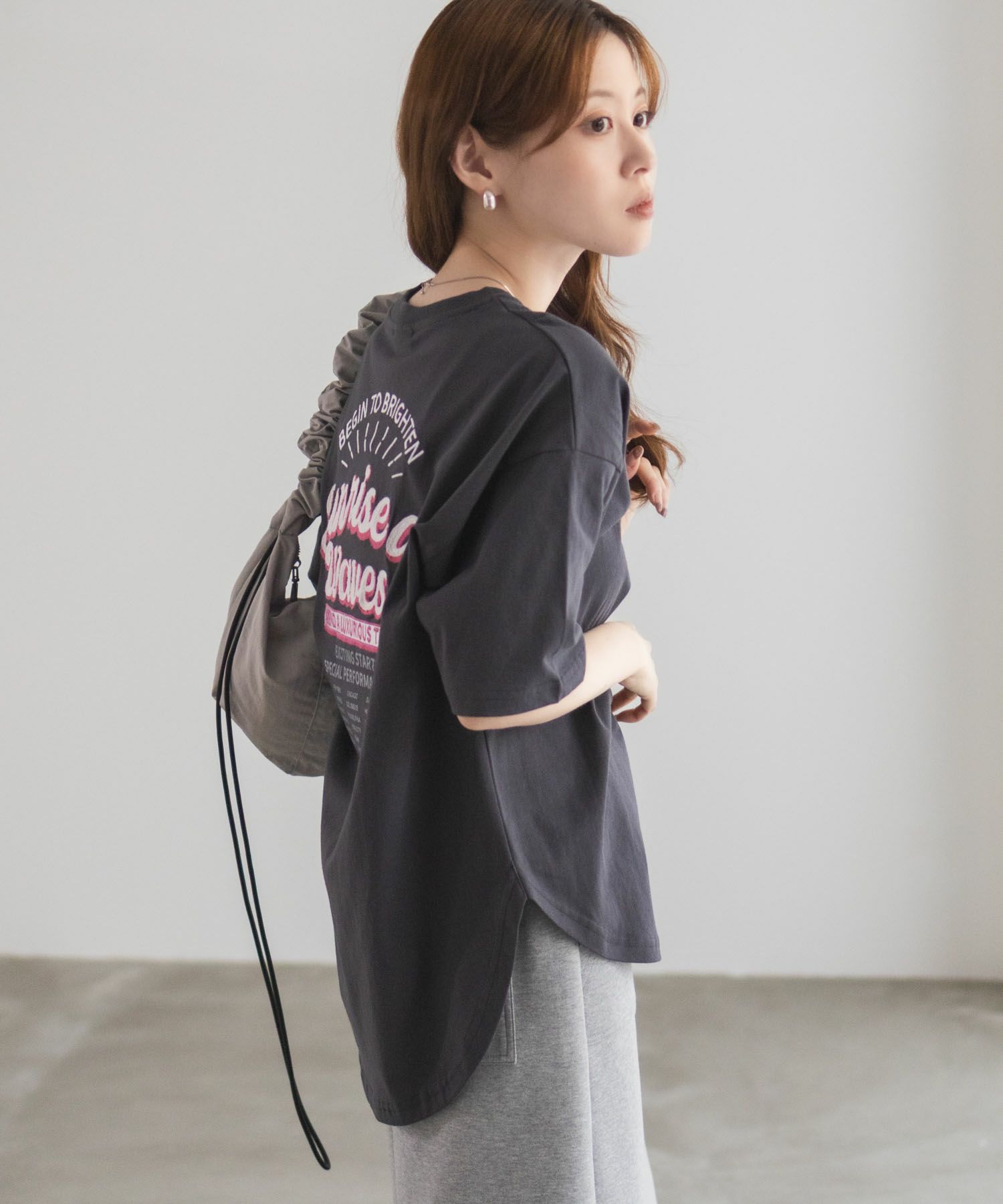UNDERWRAPS 刺繍ラウンドビッグシルエットTシャツ レディース メール便 対応商品商品サムネイル-5