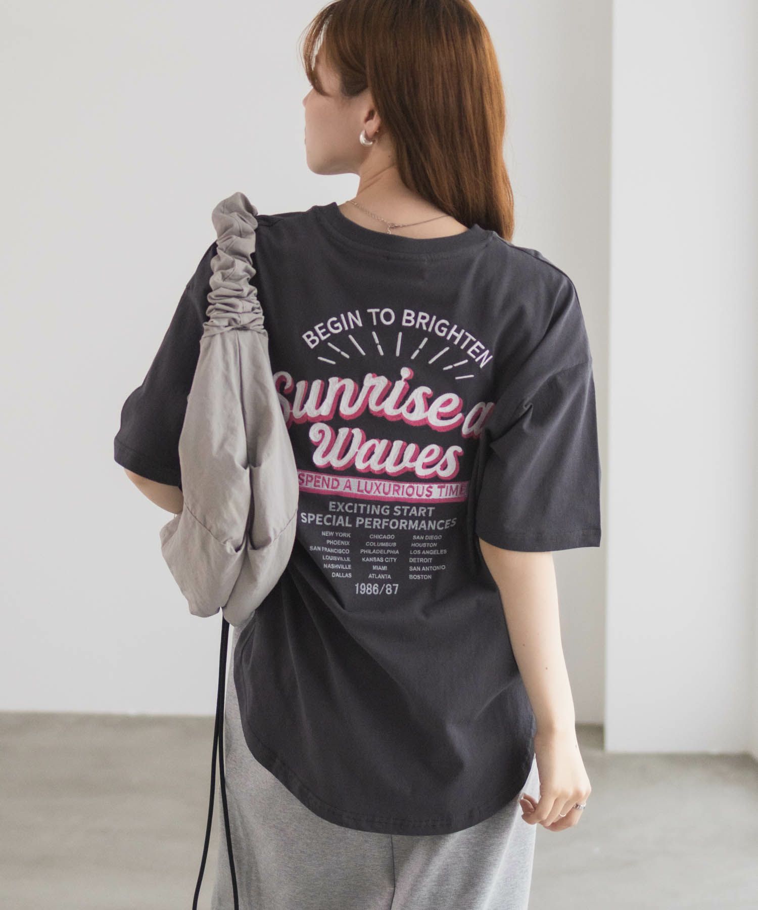 UNDERWRAPS 刺繍ラウンドビッグシルエットTシャツ レディース メール便 対応商品商品画像-6