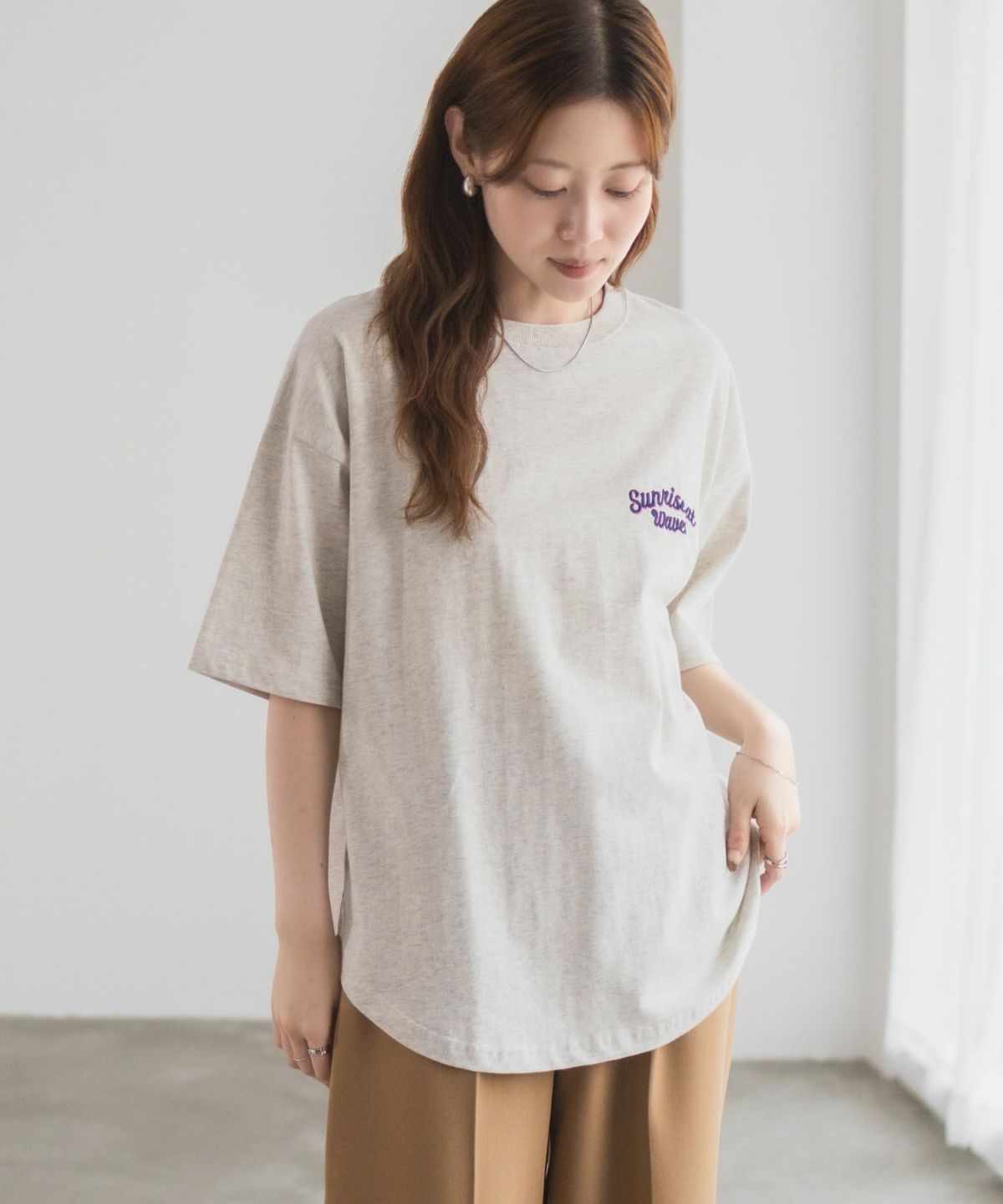 UNDERWRAPS 刺繍ラウンドビッグシルエットTシャツ レディース ネコポス 対応商品