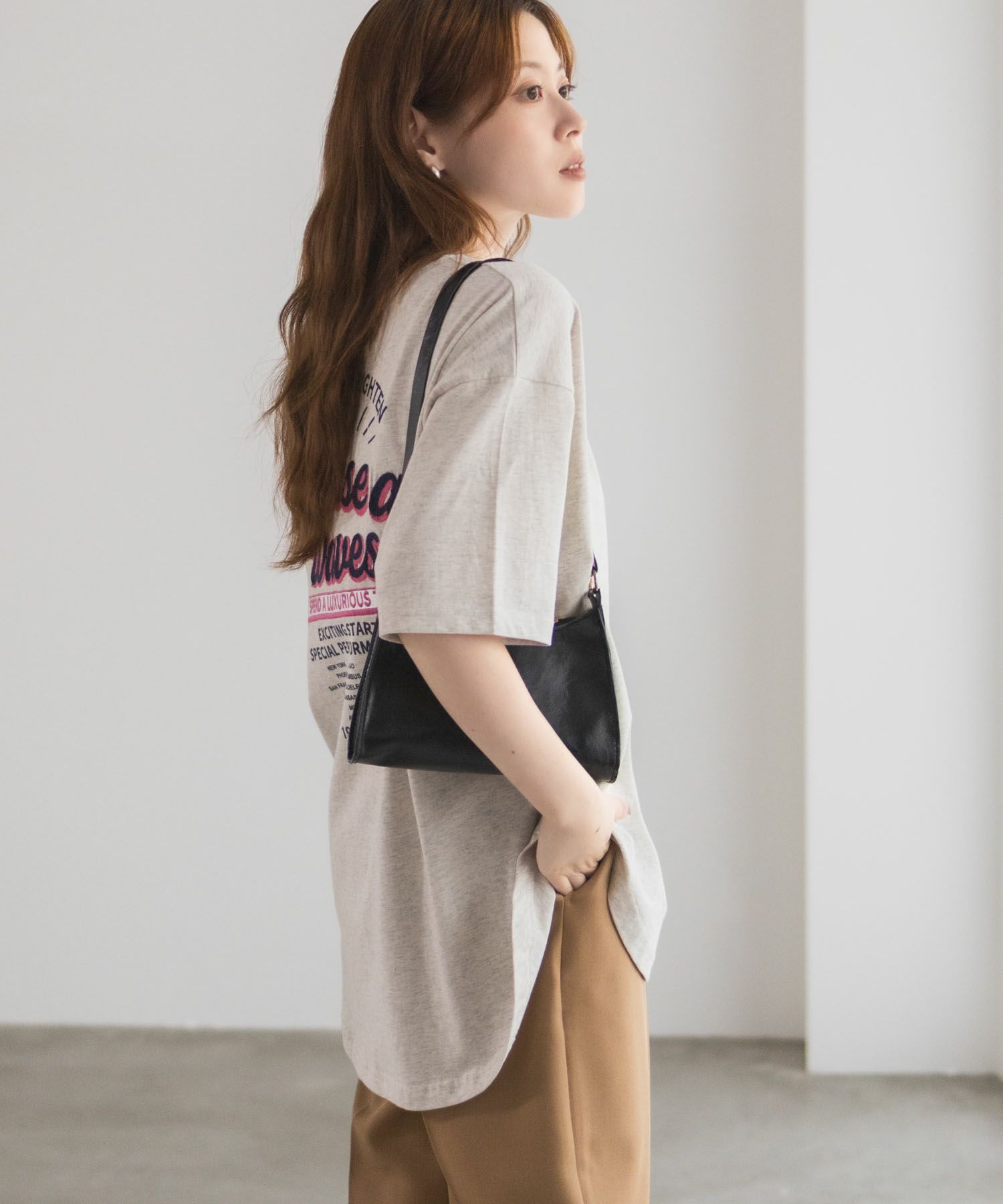 UNDERWRAPS 刺繍ラウンドビッグシルエットTシャツ レディース メール便 対応商品商品画像-15