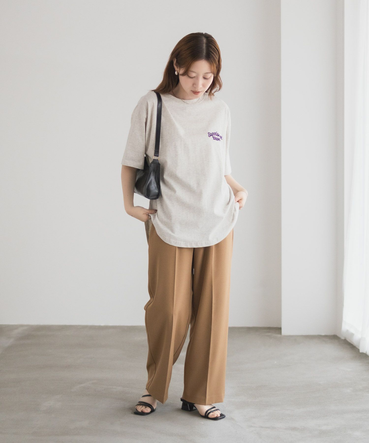 UNDERWRAPS  刺繍ラウンドビッグシルエットTシャツ レディース メール便 対応商品商品画像-16